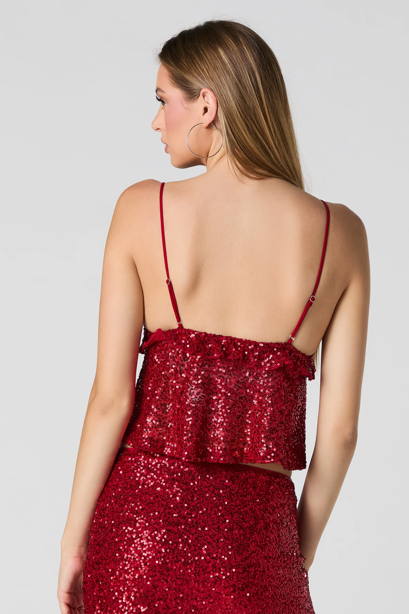 Sequin Babydoll Ruffle Top - Image 2