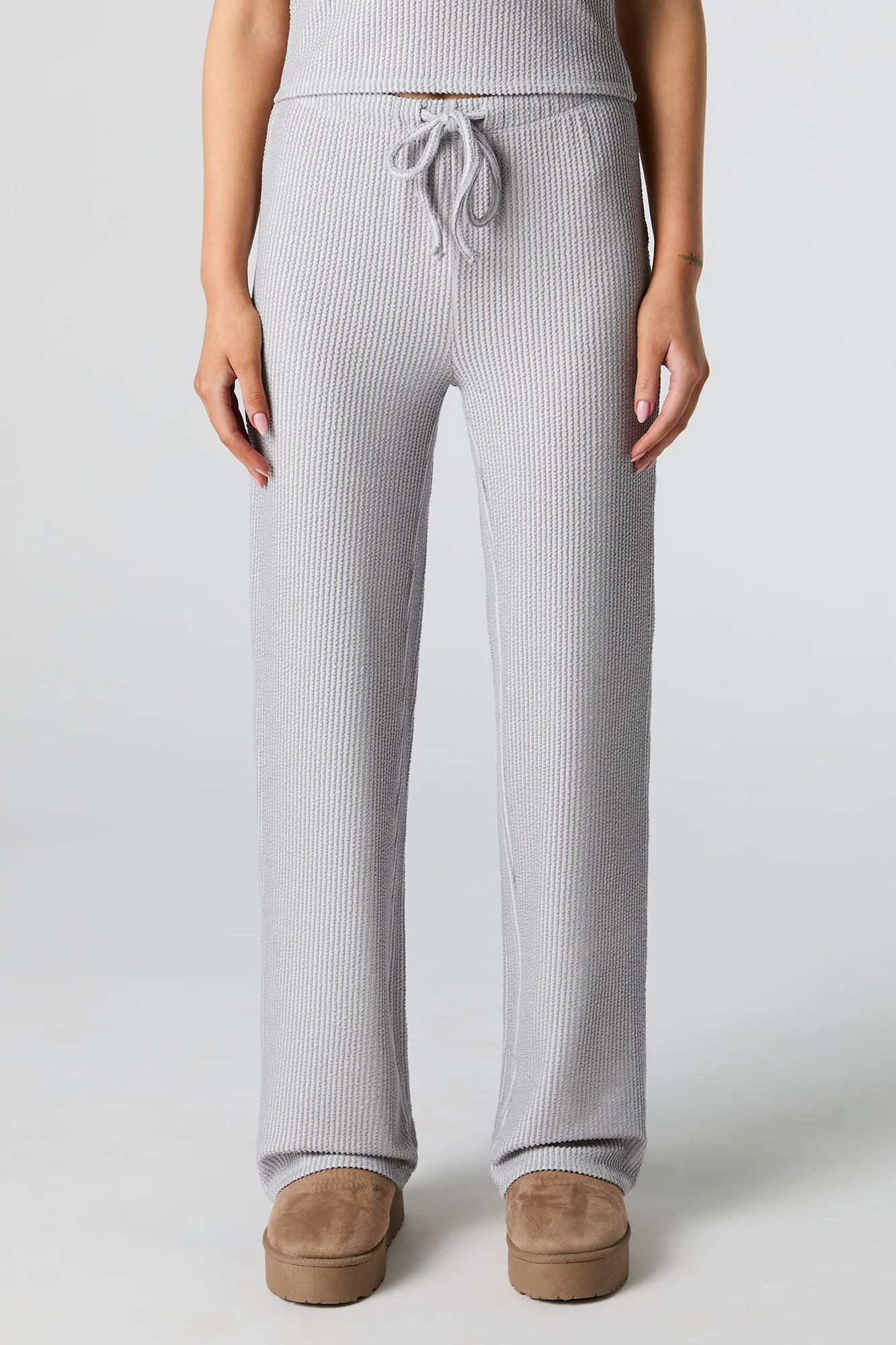 Pantalon à jambe large côtelé texturé - Image 2