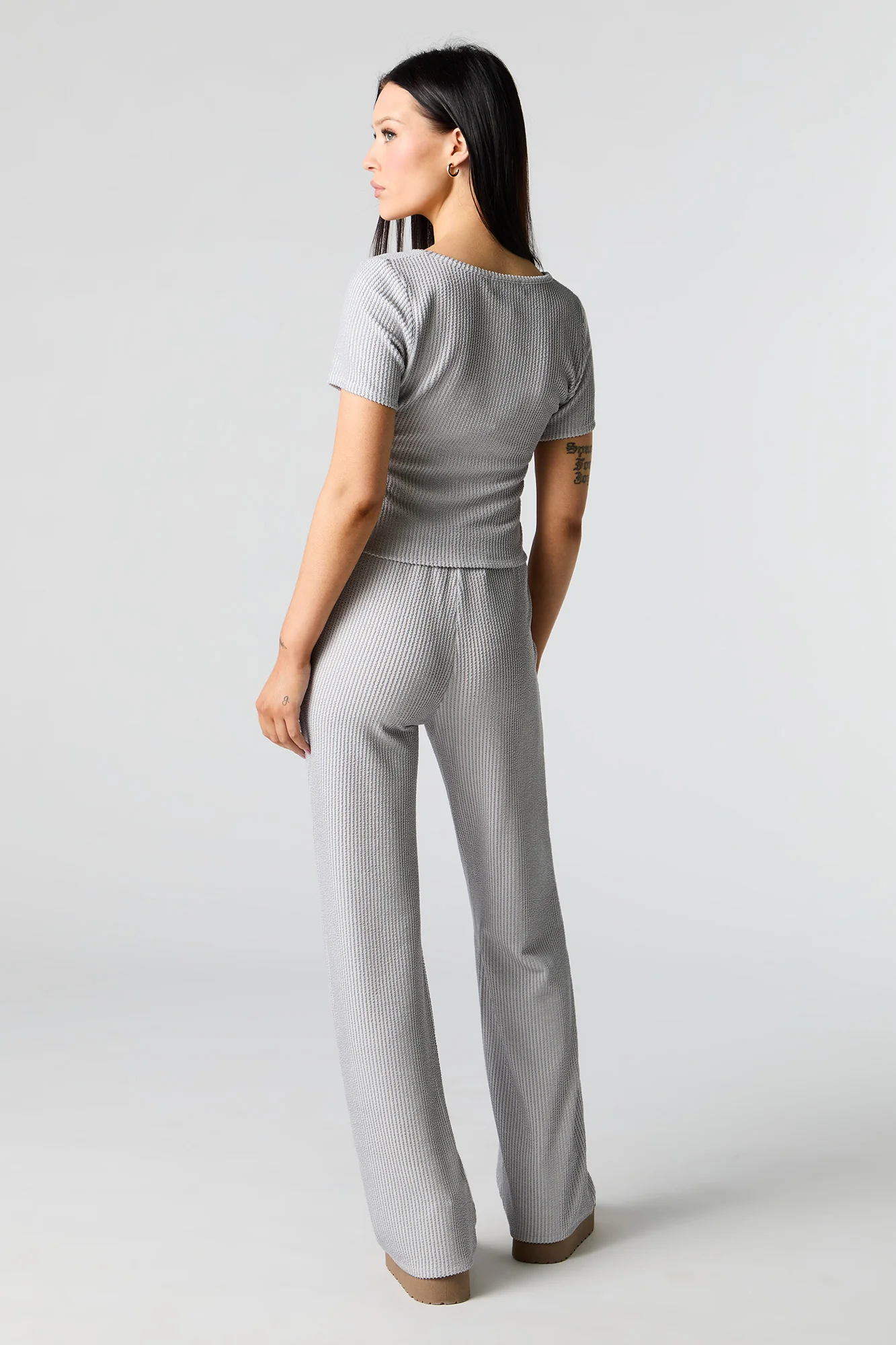 Pantalon à jambe large côtelé texturé - Image 3