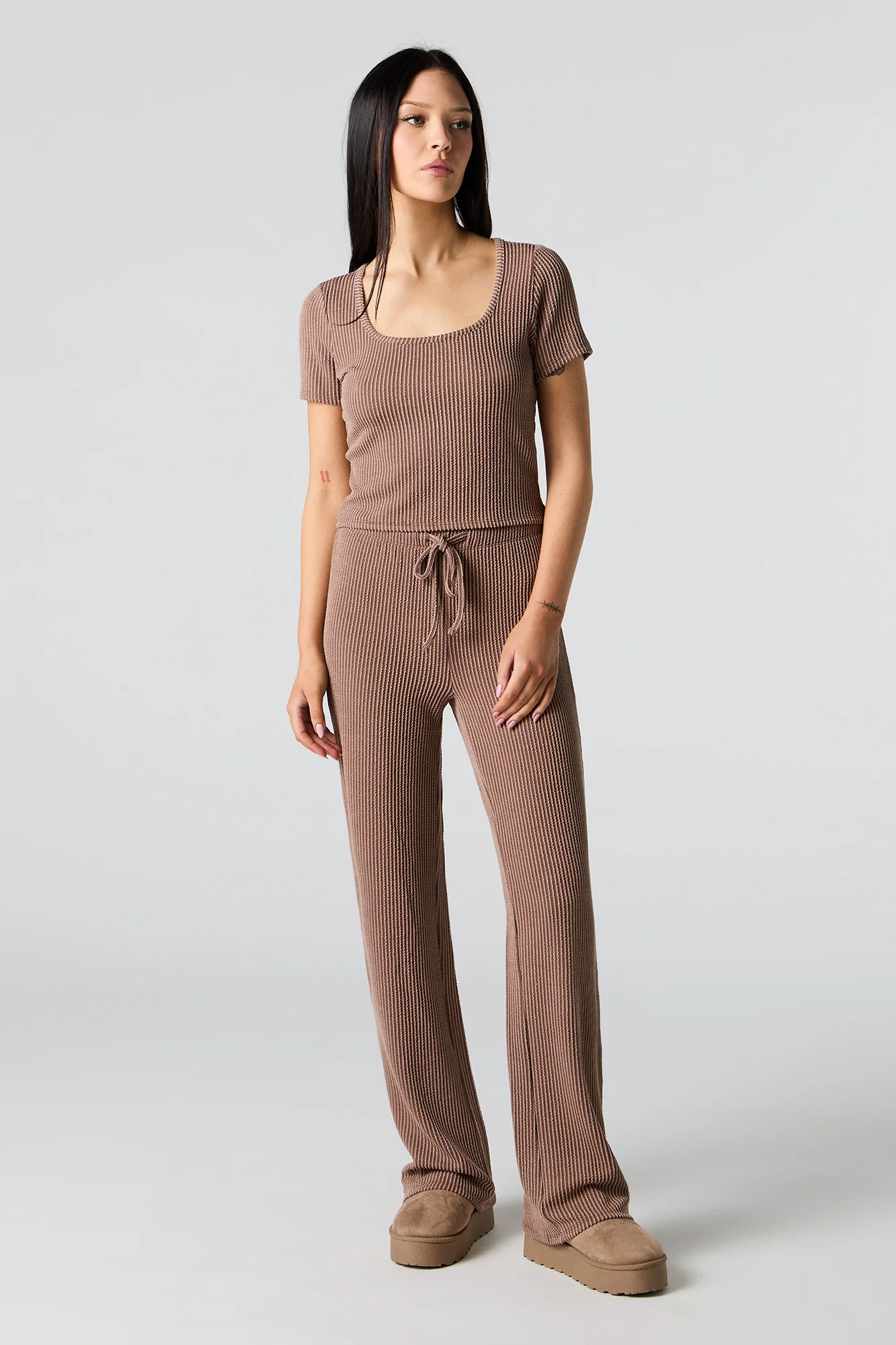 Pantalon à jambe large côtelé texturé - Image 4