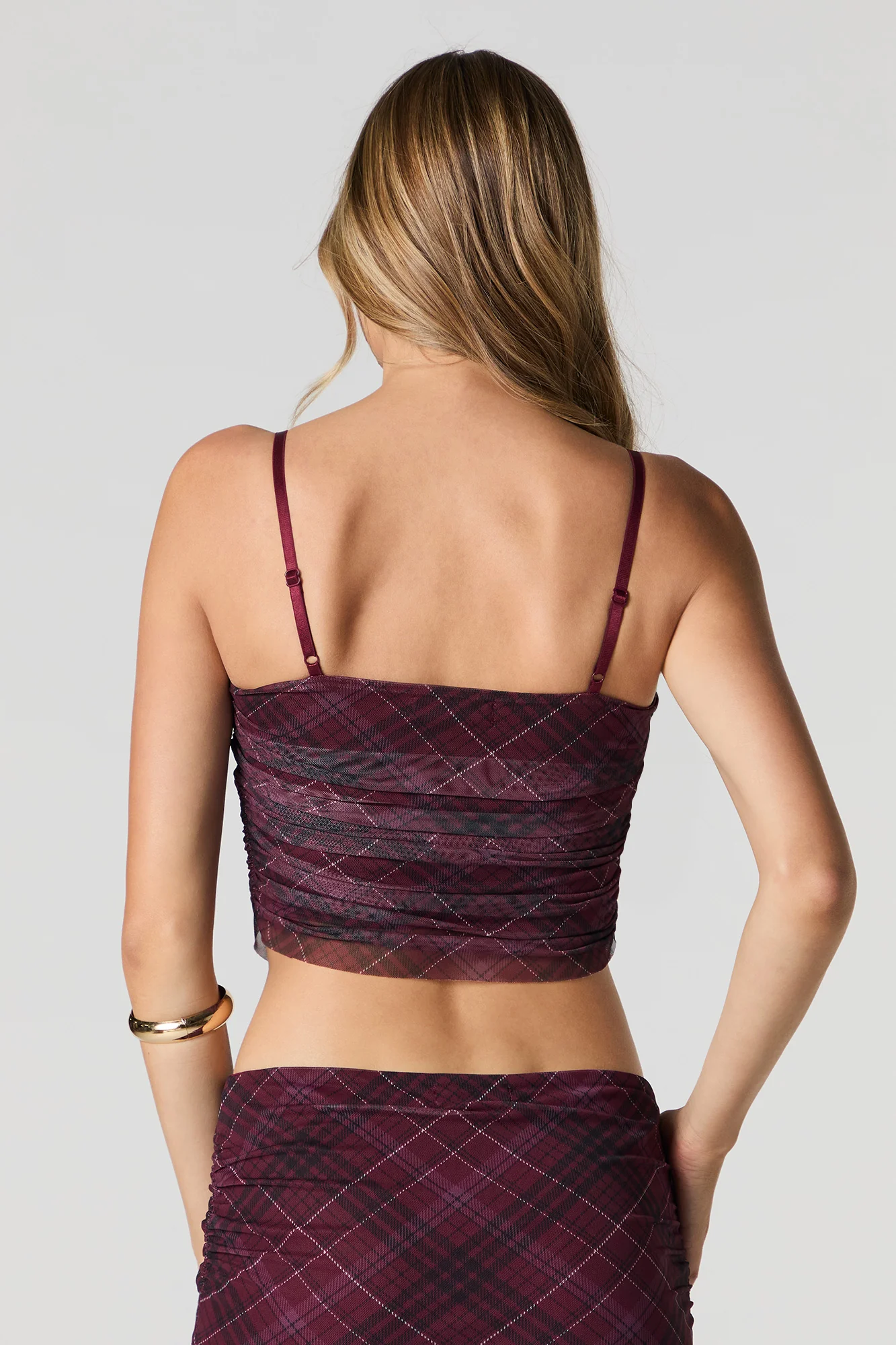 Camisole court ruchée en filet - Image 8