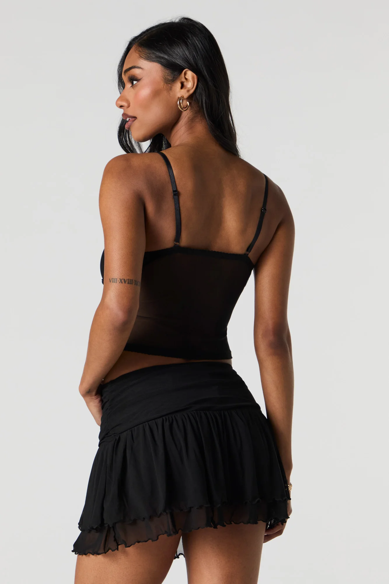 Camisole courte en filet avec rosette - Image 6
