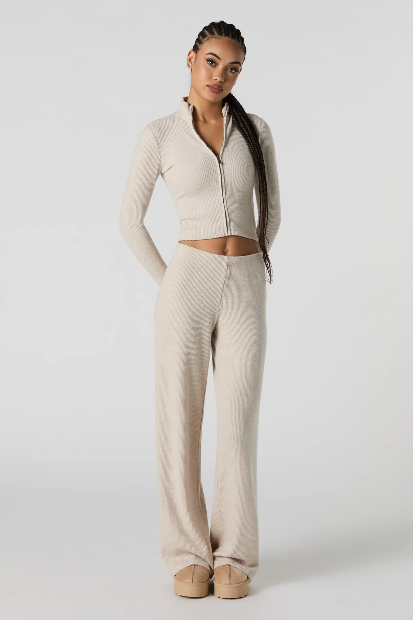 Ribbed Knit Wide Leg Pant - Image 4