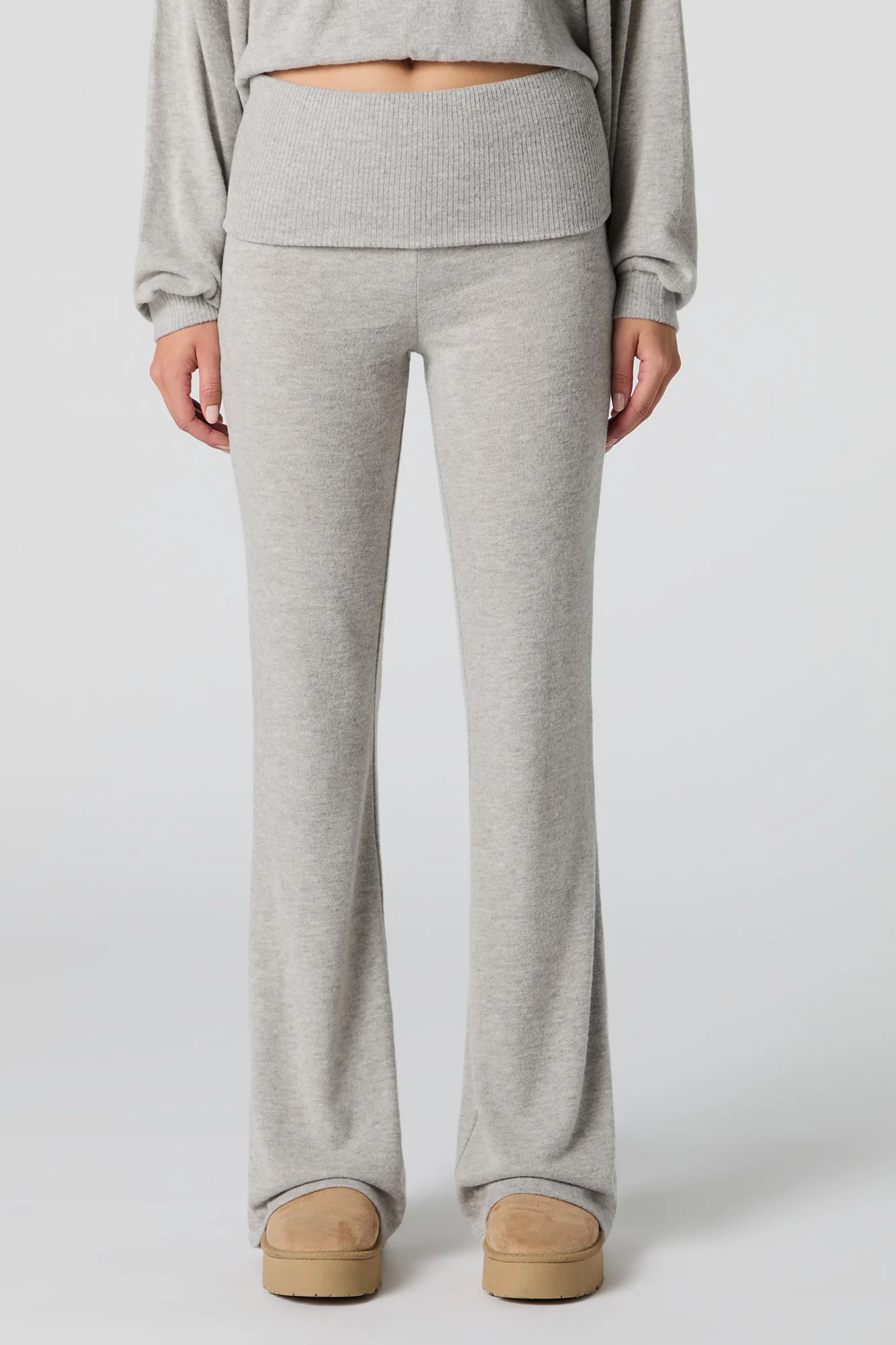Knit Foldover Waist Flare Pant - Image 2