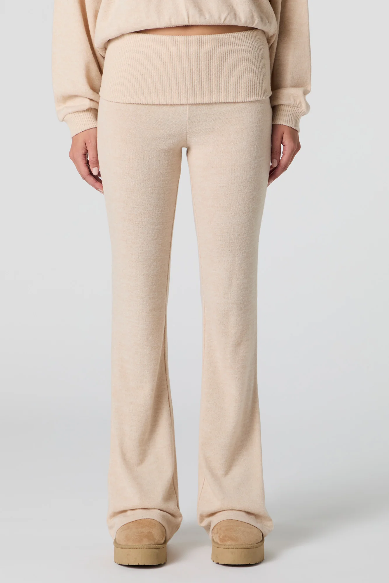 Knit Foldover Waist Flare Pant - Image 5
