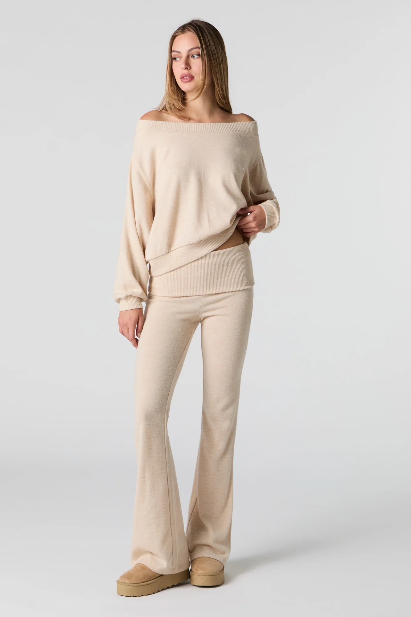 Knit Foldover Waist Flare Pant - Image 7