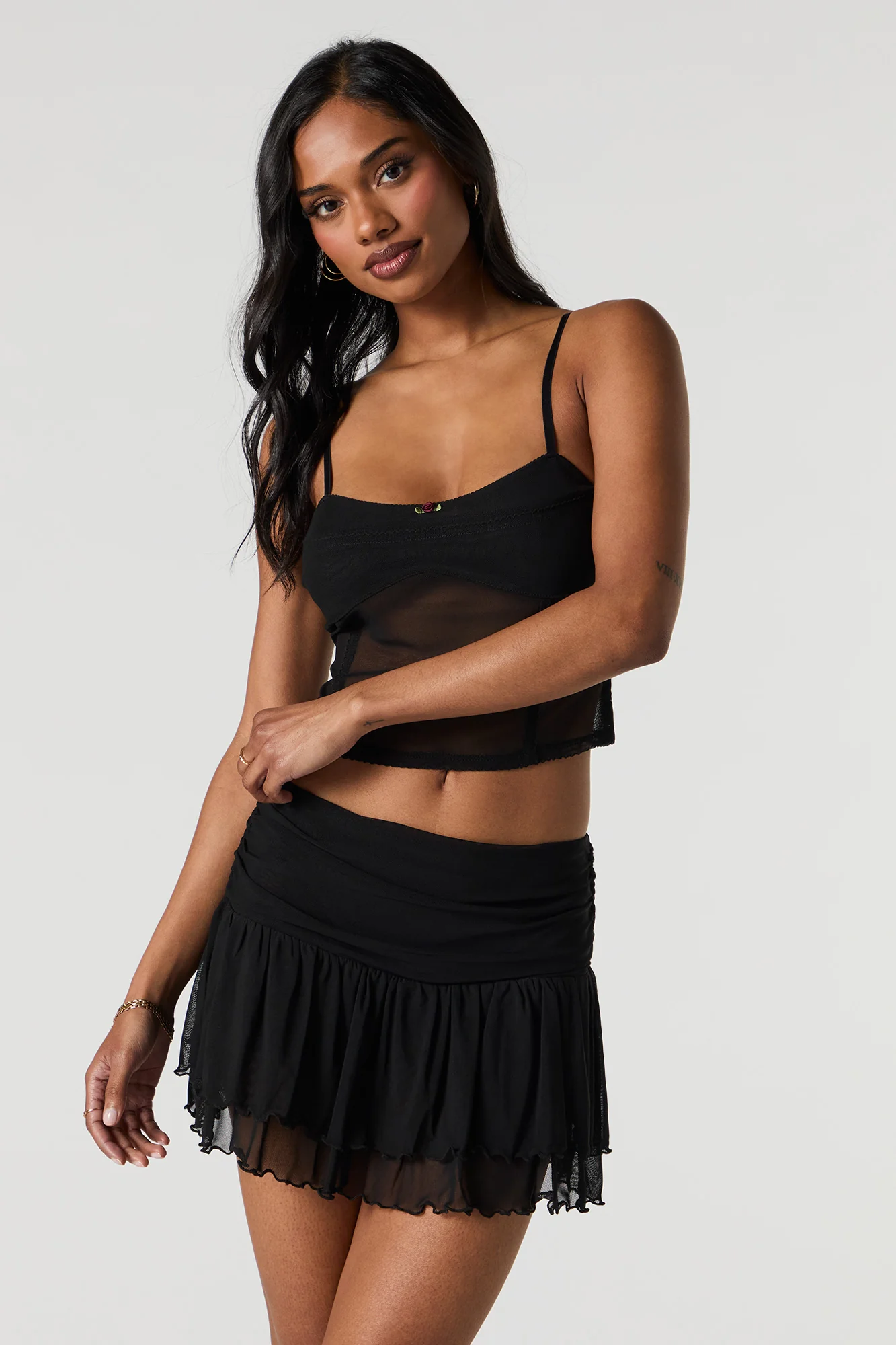 Minijupe-short fluide en filet - Image 6
