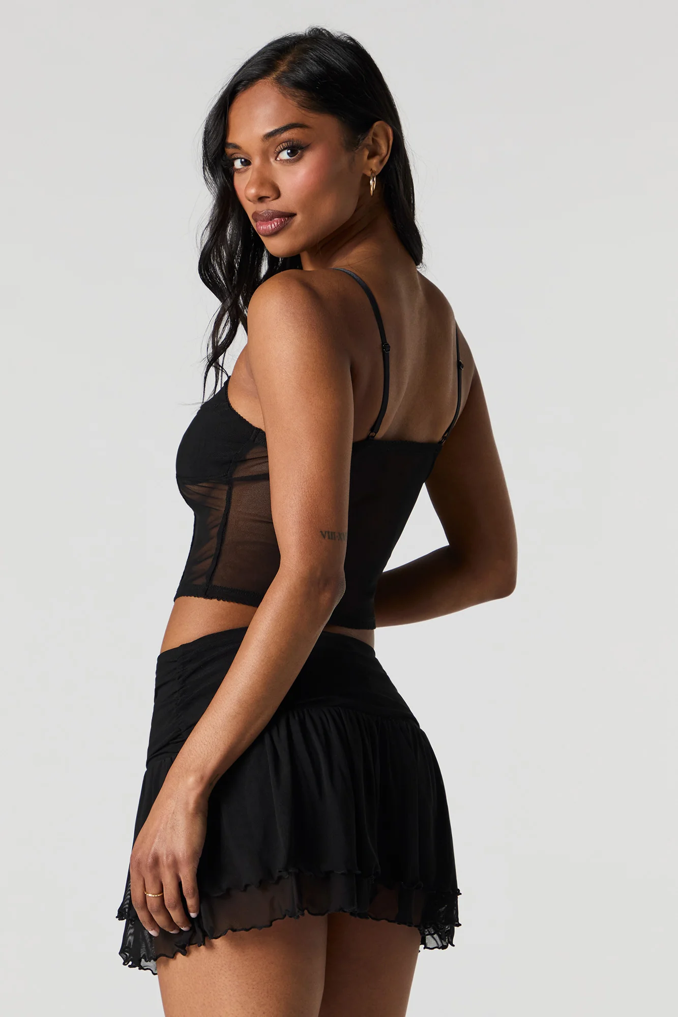 Minijupe-short fluide en filet - Image 7