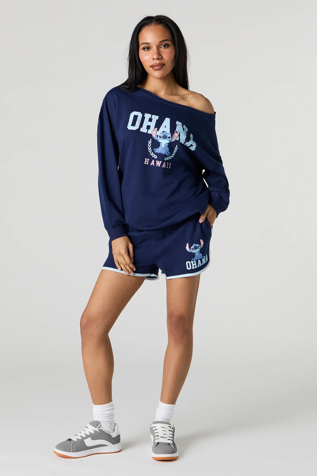 Stitch Graphic Fleece Dolphin Short - Image 9