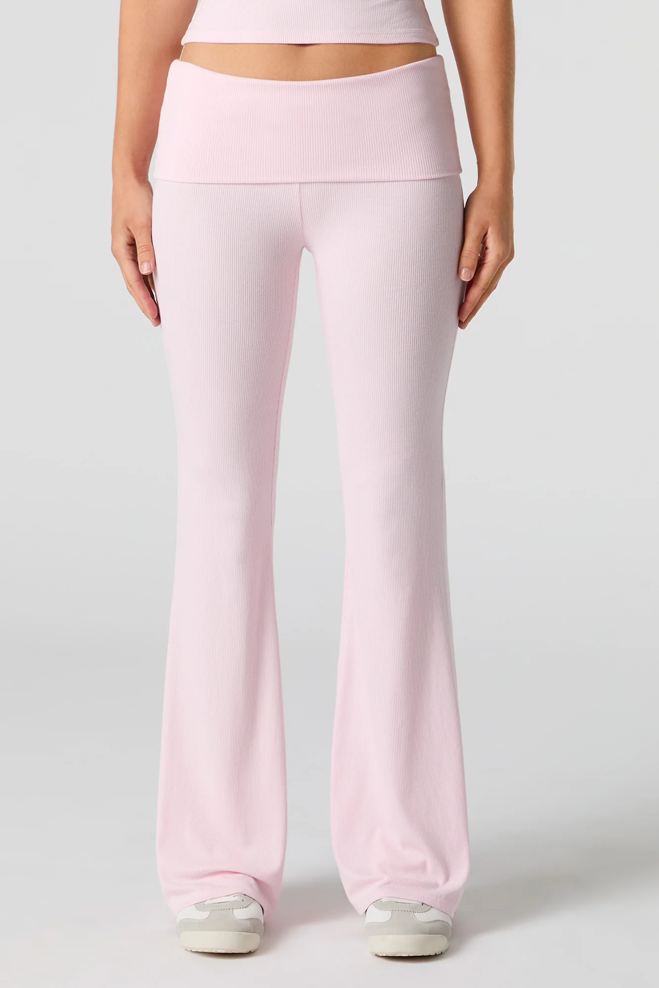 Ribbed Foldover Waist Flare Pant - Image 2