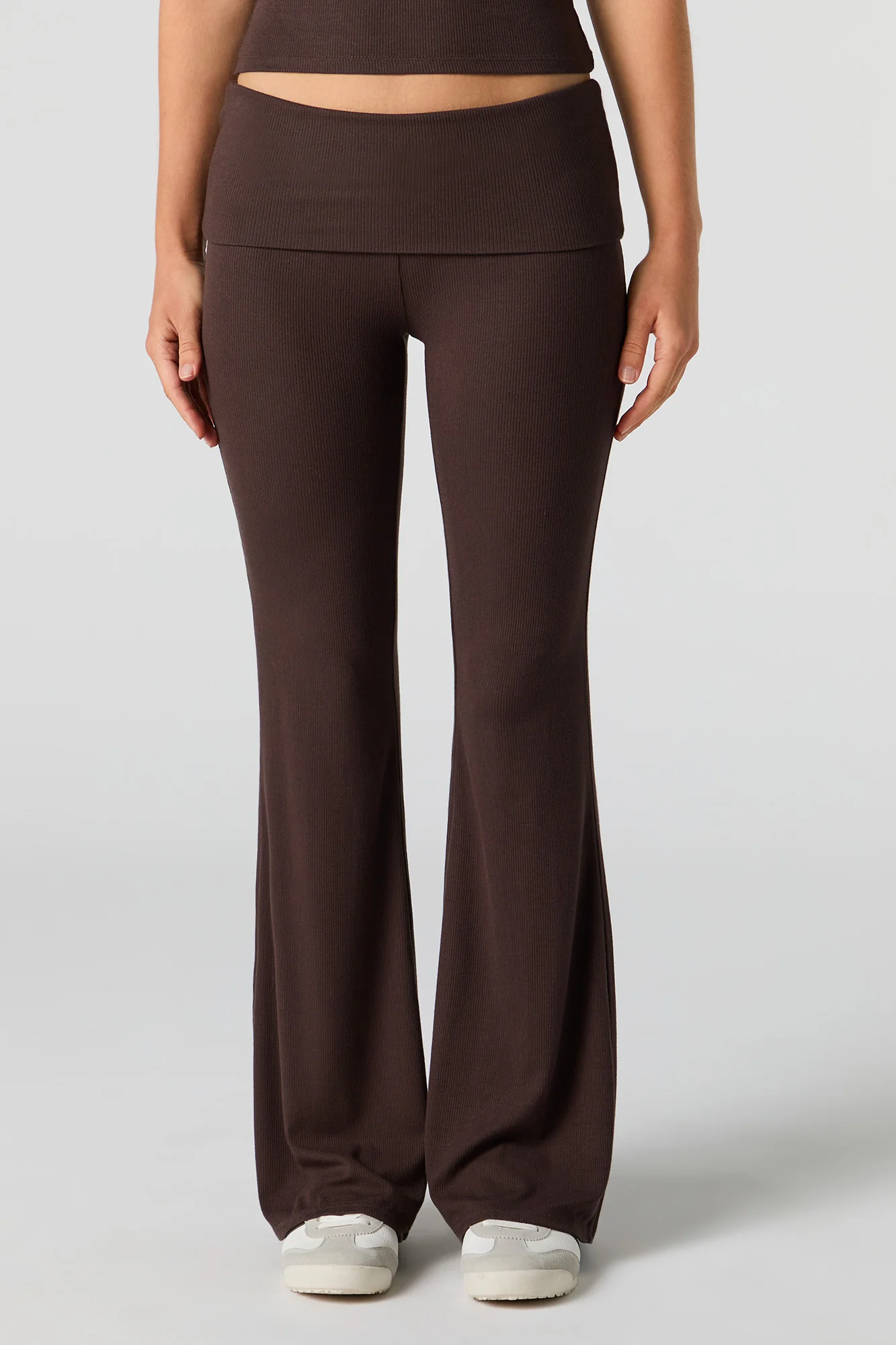 Ribbed Foldover Waist Flare Pant - Image 5