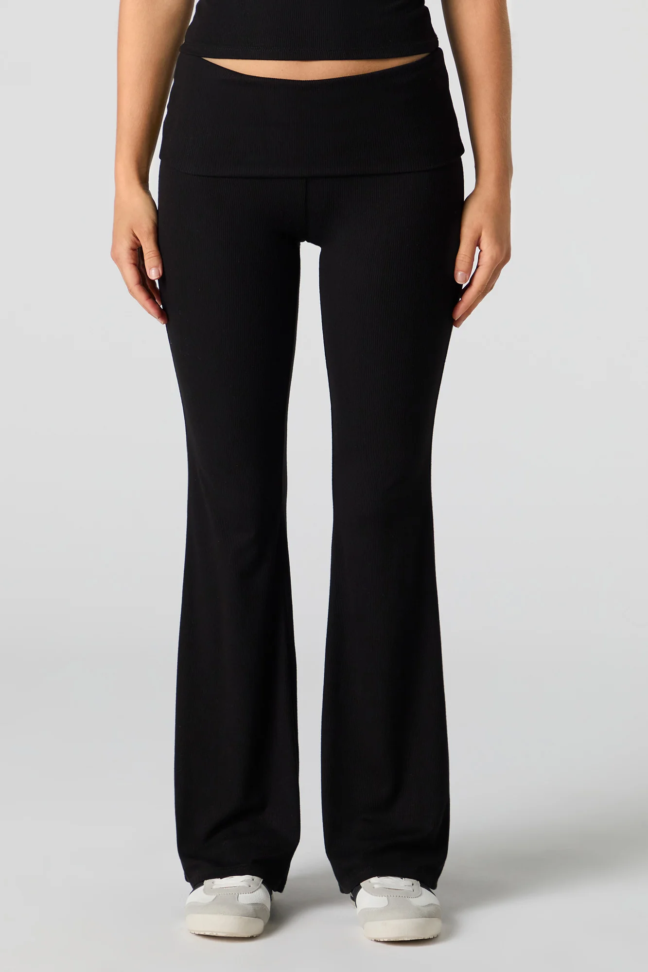 Ribbed Foldover Waist Flare Pant - Image 9