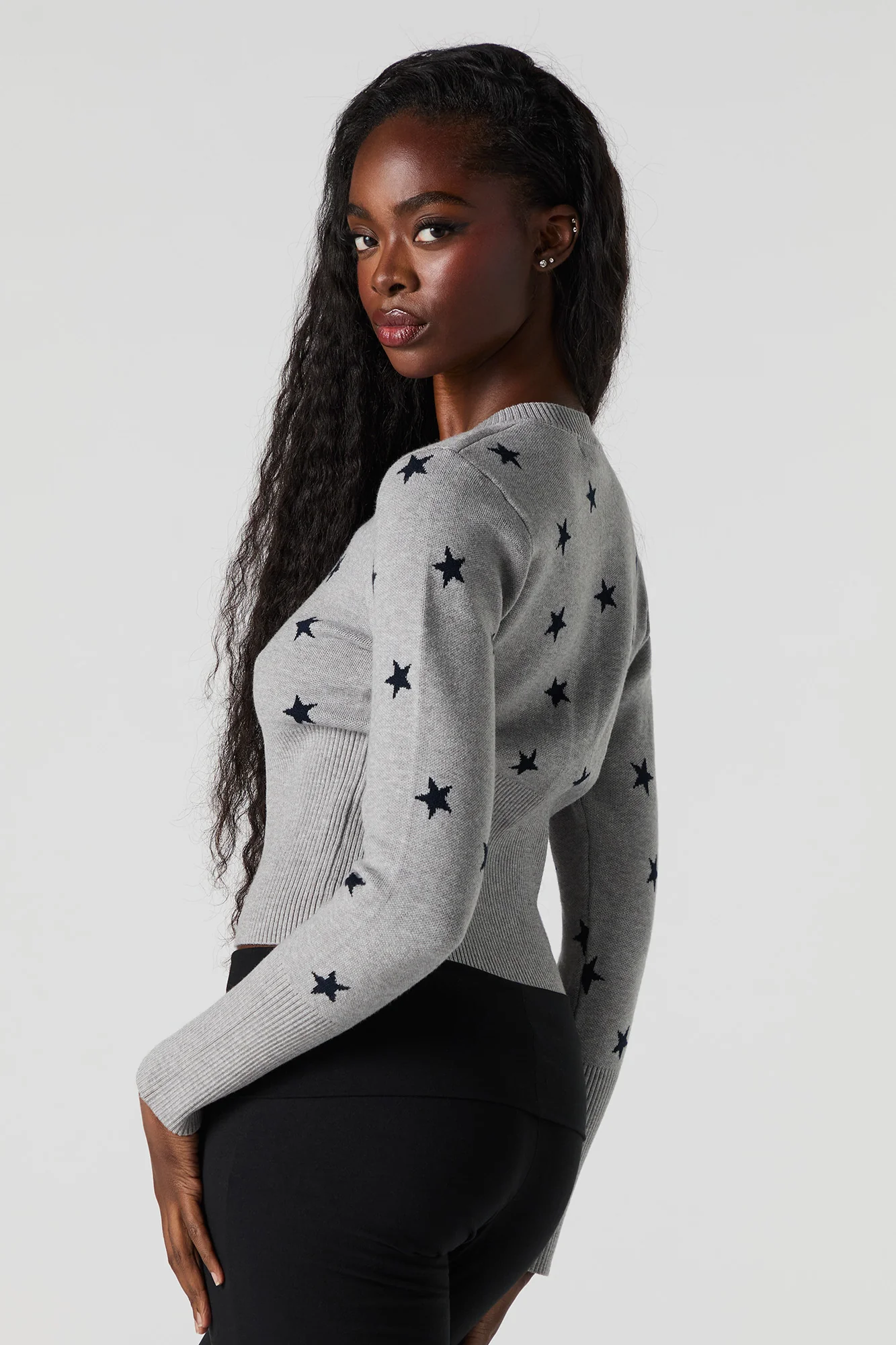 Cardigan boutonné en tricot jacquard - Image 3