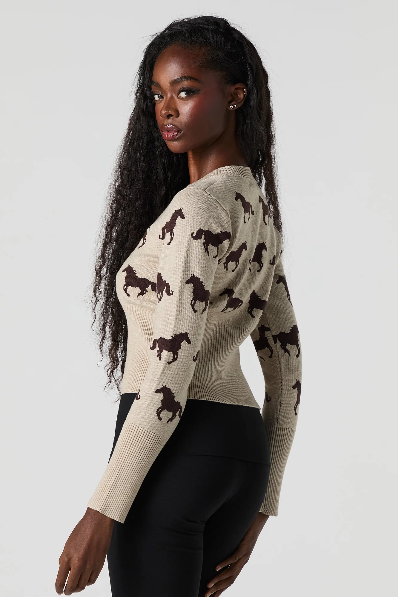Jacquard Knit Button-Up Cardigan - Image 12