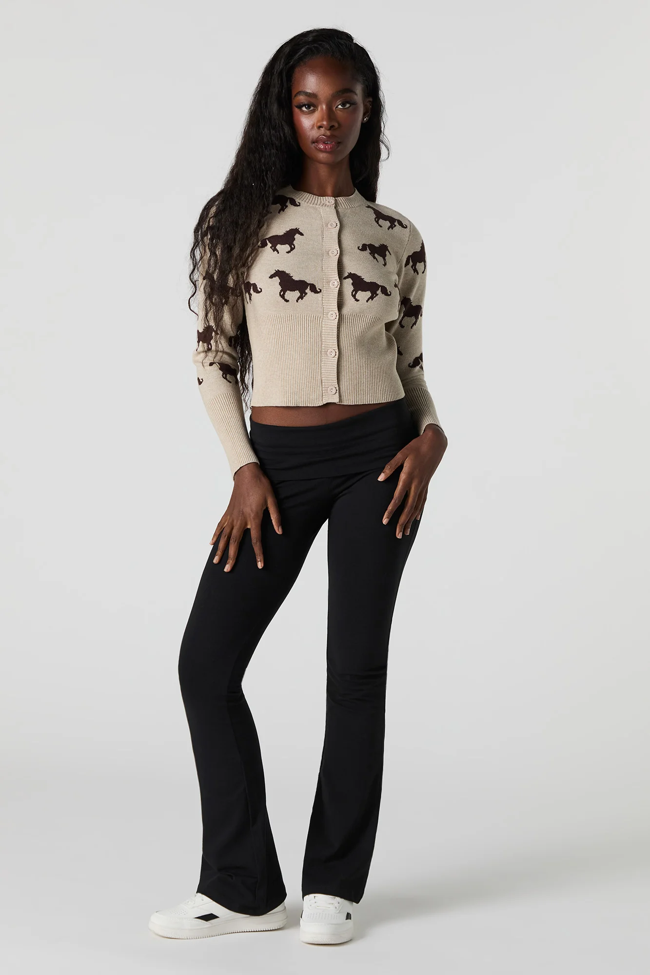Jacquard Knit Button-Up Cardigan - Image 13