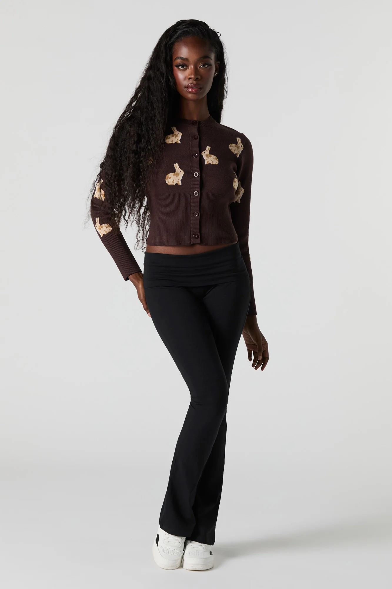 Jacquard Knit Button-Up Cardigan - Image 16