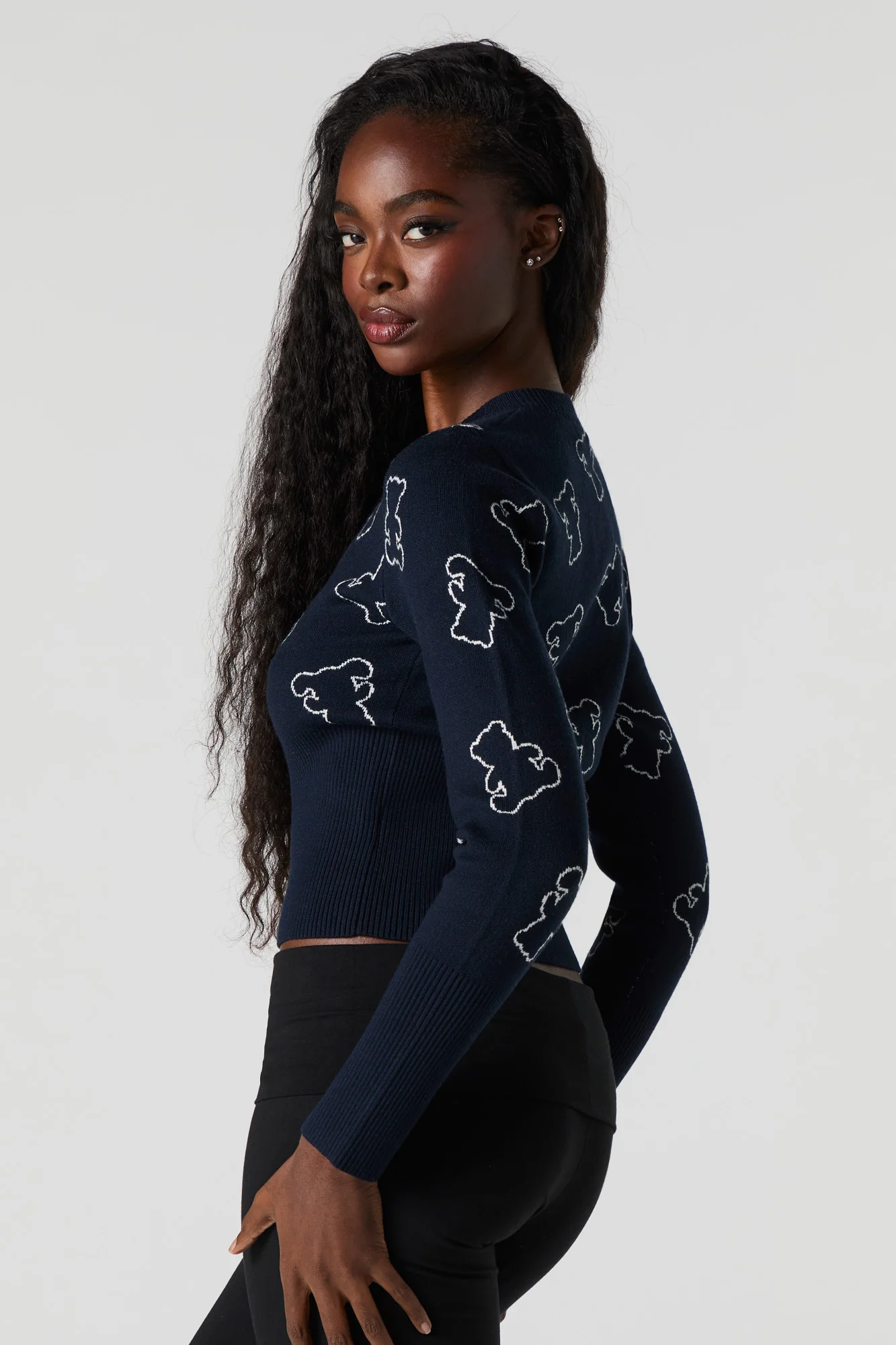 Jacquard Knit Button-Up Cardigan - Image 18
