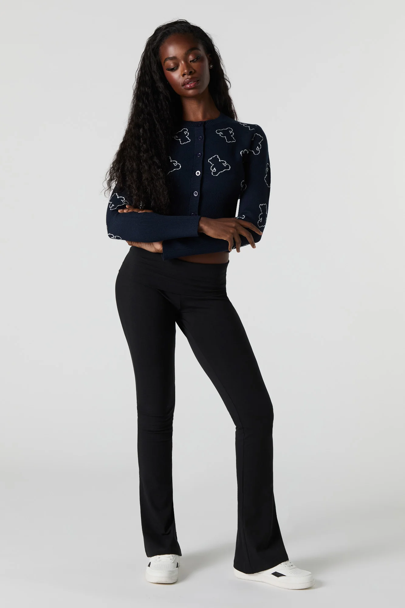 Jacquard Knit Button-Up Cardigan - Image 19