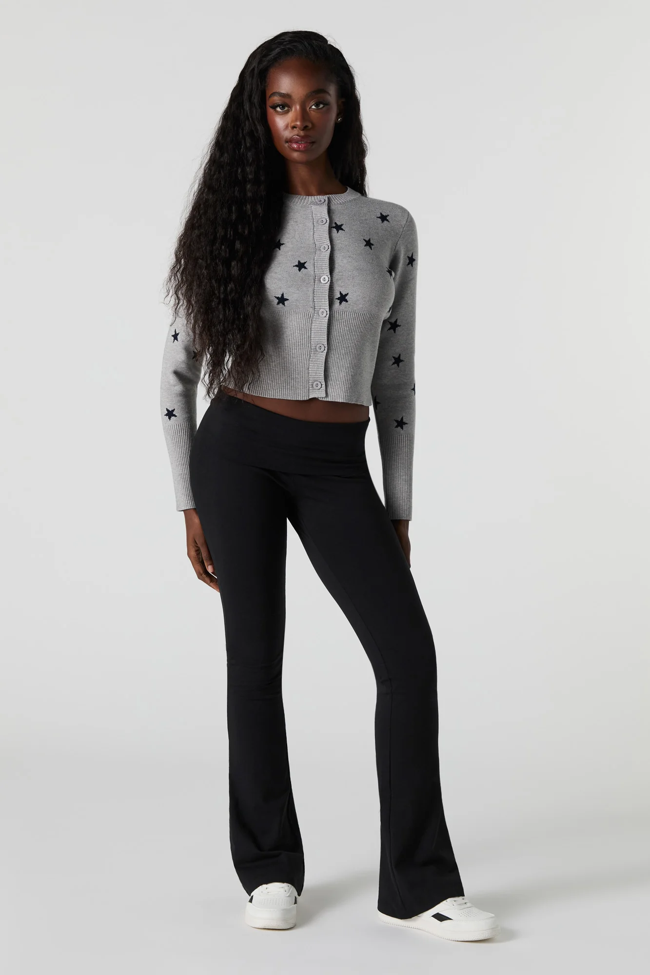 Jacquard Knit Button-Up Cardigan - Image 7