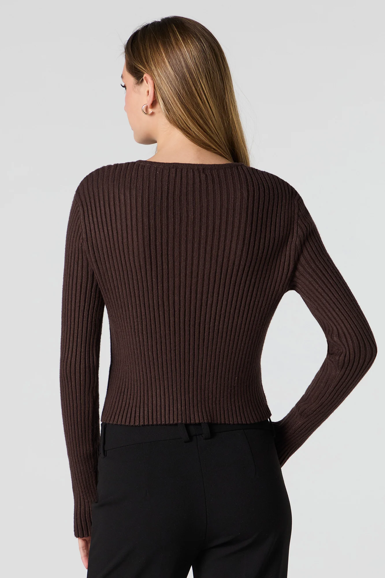 Ribbed Fly-Away Knit Cardigan - Image 8