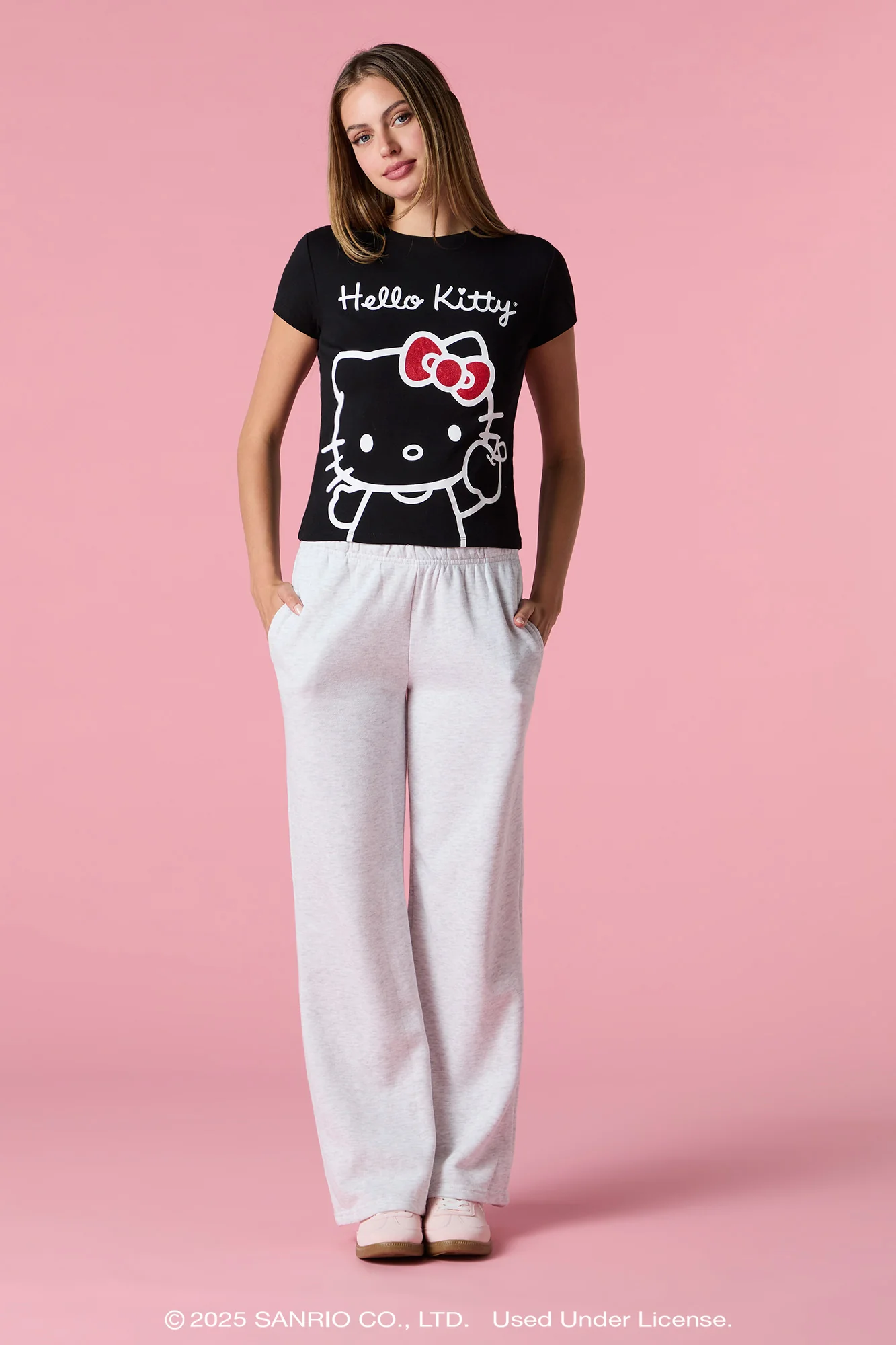 Hello Kitty® Glitter Graphic T-Shirt - Image 3