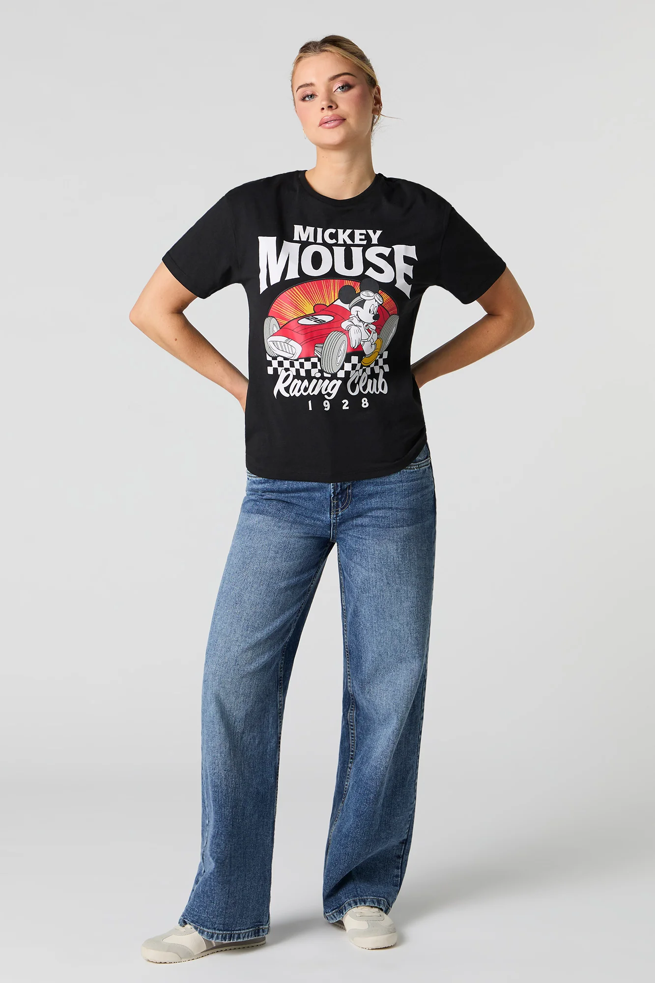 T-shirt coupe garçonne à imprimé Mickey Mouse Racing Club - Image 3