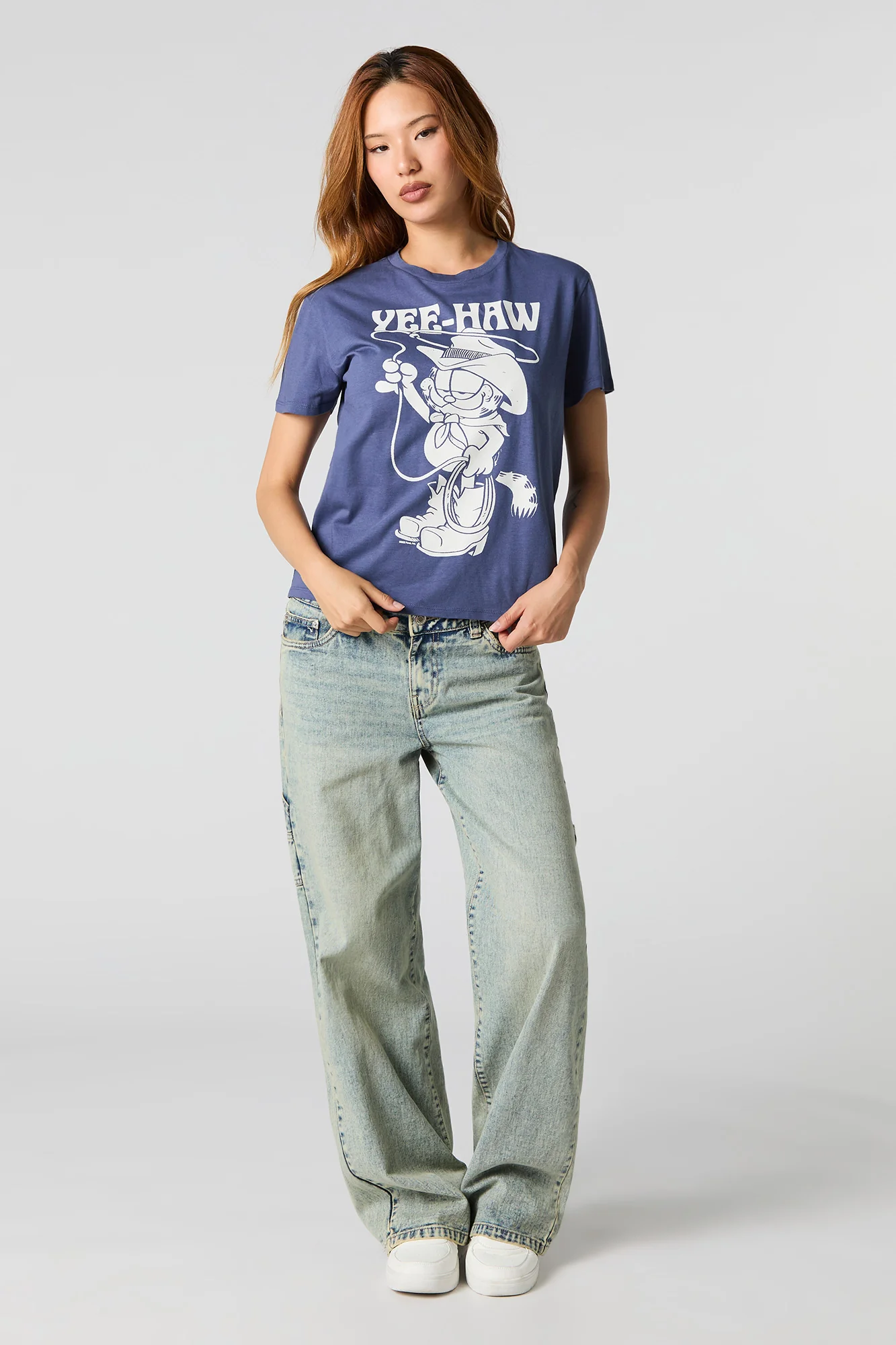 Garfield Yeehaw Graphic Boyfriend T-Shirt - Image 3