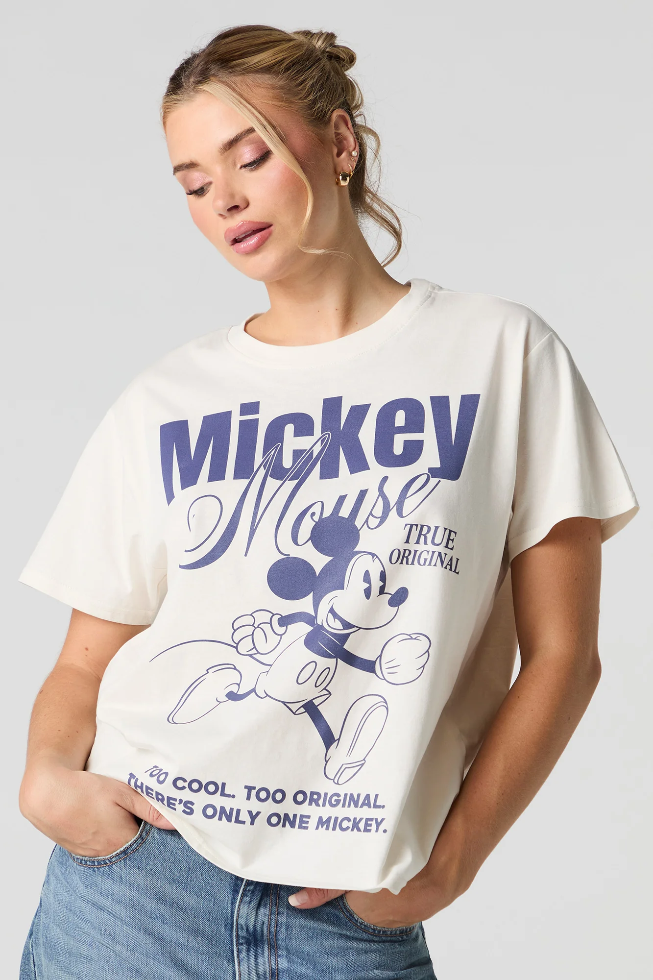 T-shirt coupe garçonne à imprimé Mickey