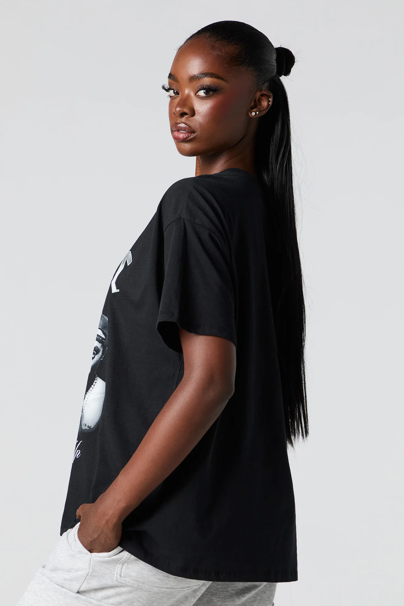Tupac Graphic Boyfriend T-Shirt - Image 2