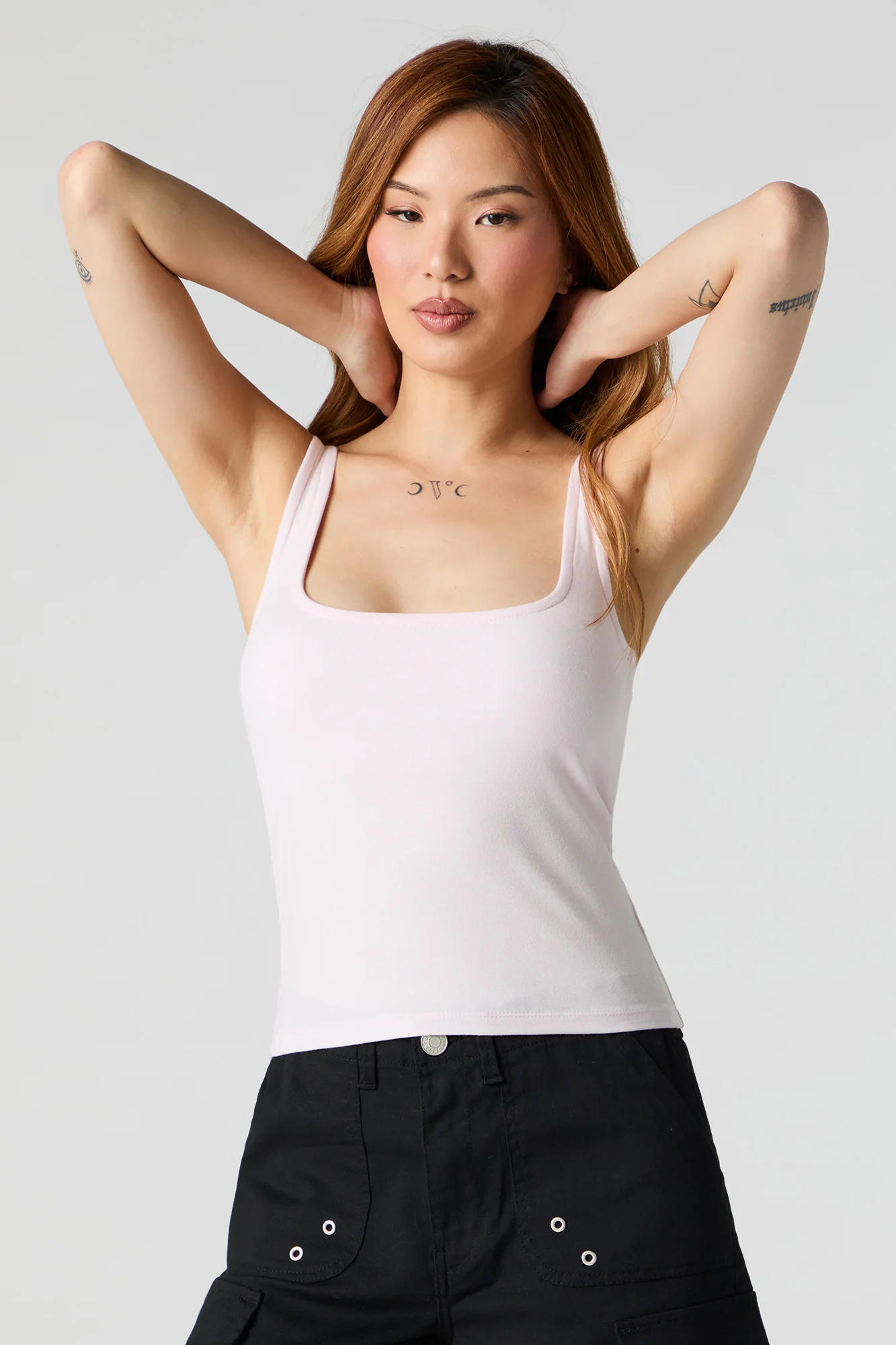 Square Neck Tank with Built-In Bra Cups - Image 4