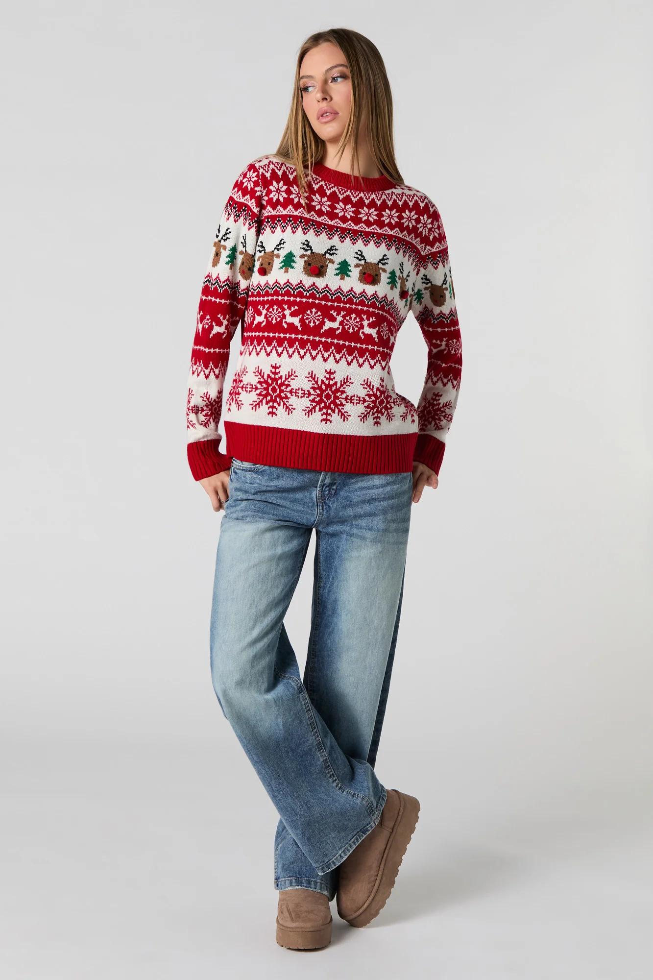 Christmas Fair Isle Knit Pom Pom Sweater - Image 3