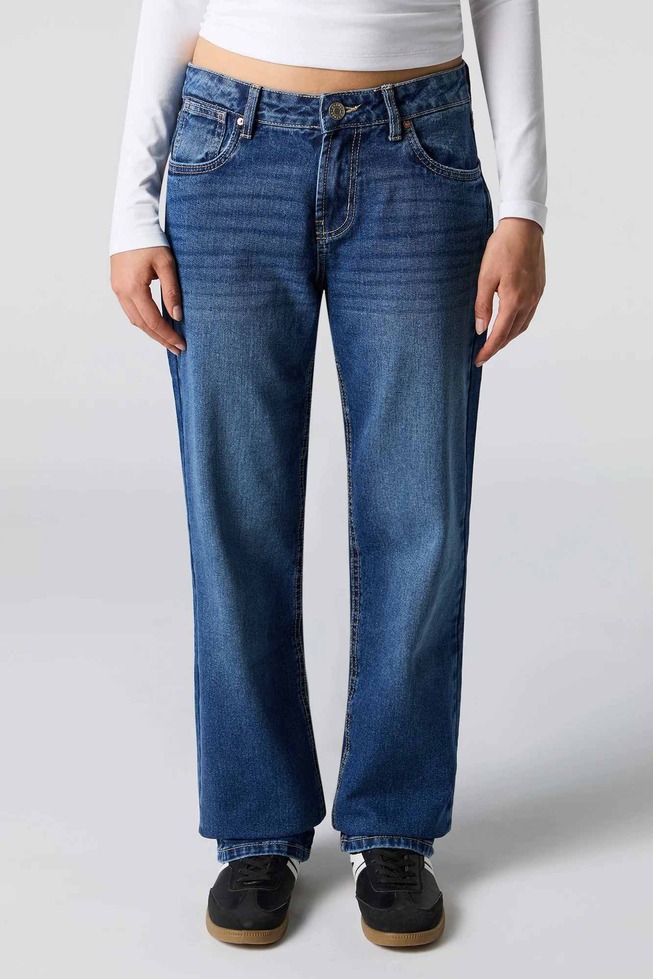 Low Rise Straight Leg Dark Jean - Image 2