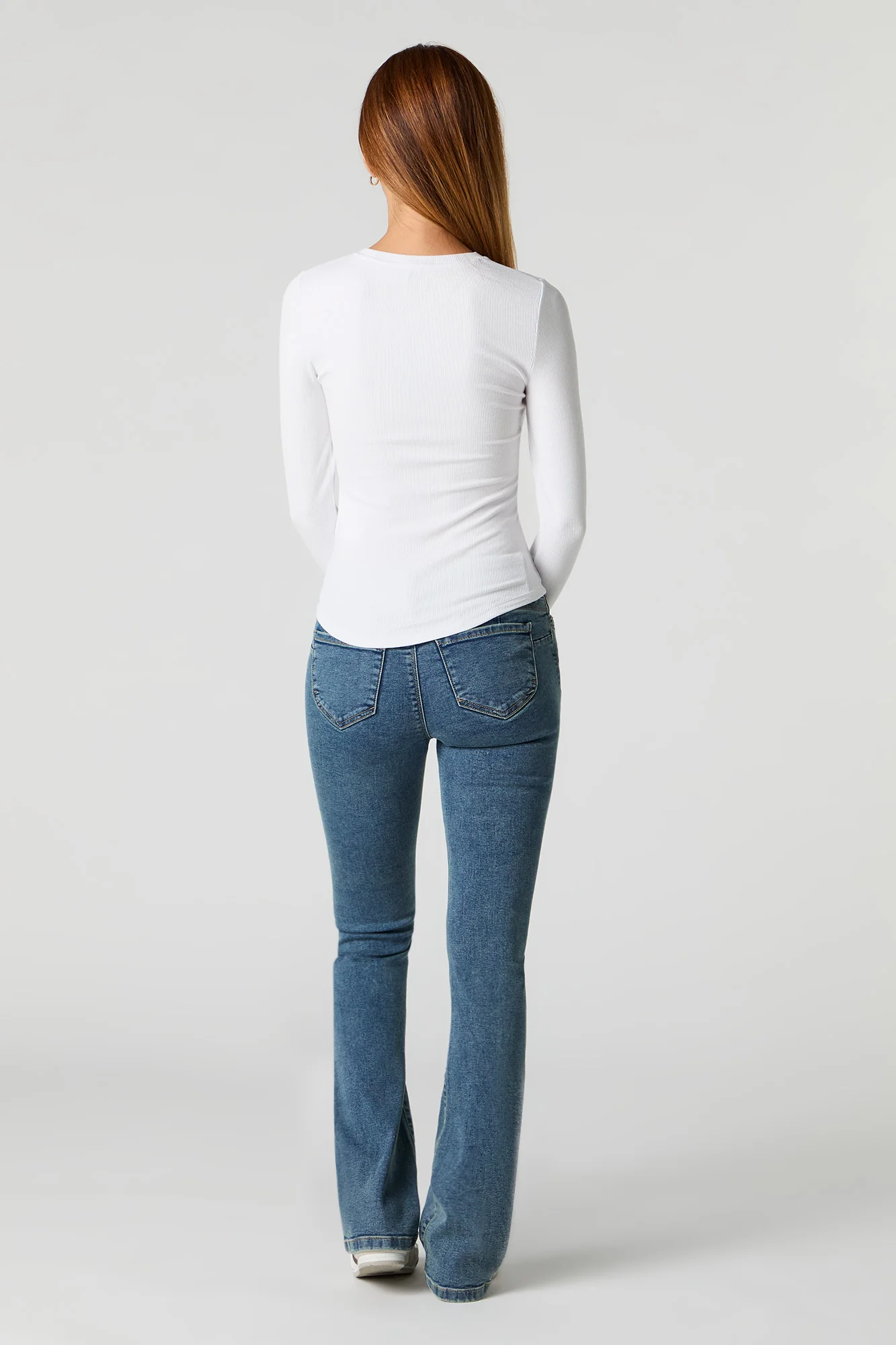 Jean extensible évasé remonte-fesses à taille basse - Image 3