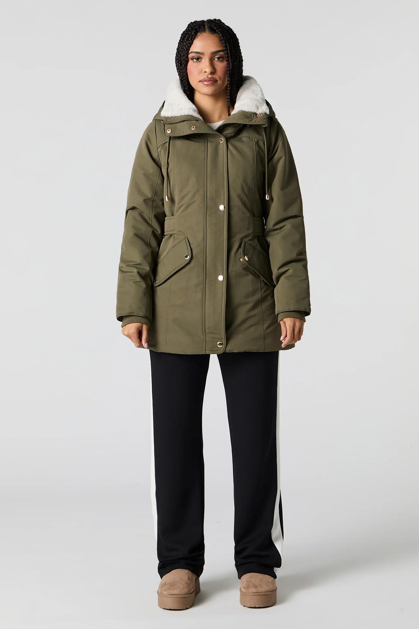 Faux Fur Lined Hooded Parka - Image 12