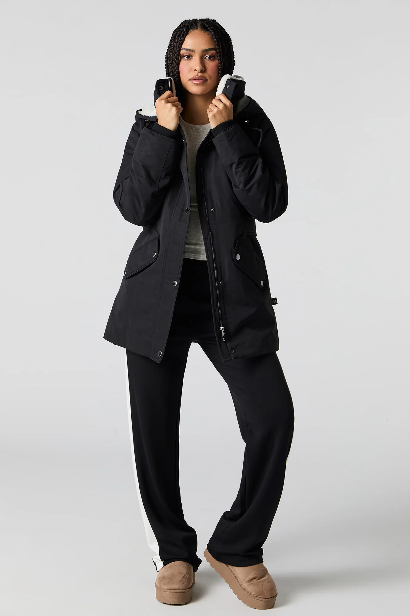Faux Fur Lined Hooded Parka - Image 16