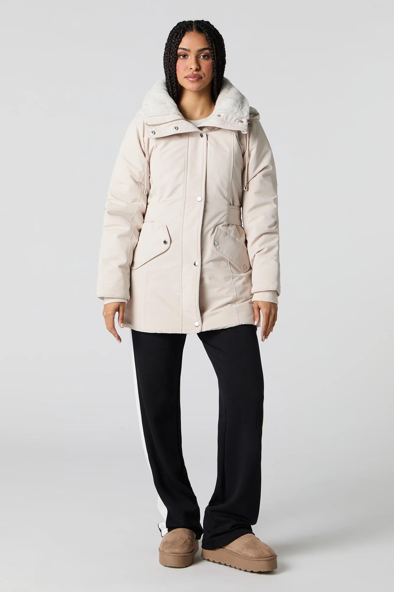 Parka à capuchon doublée de similifourrure - Image 7