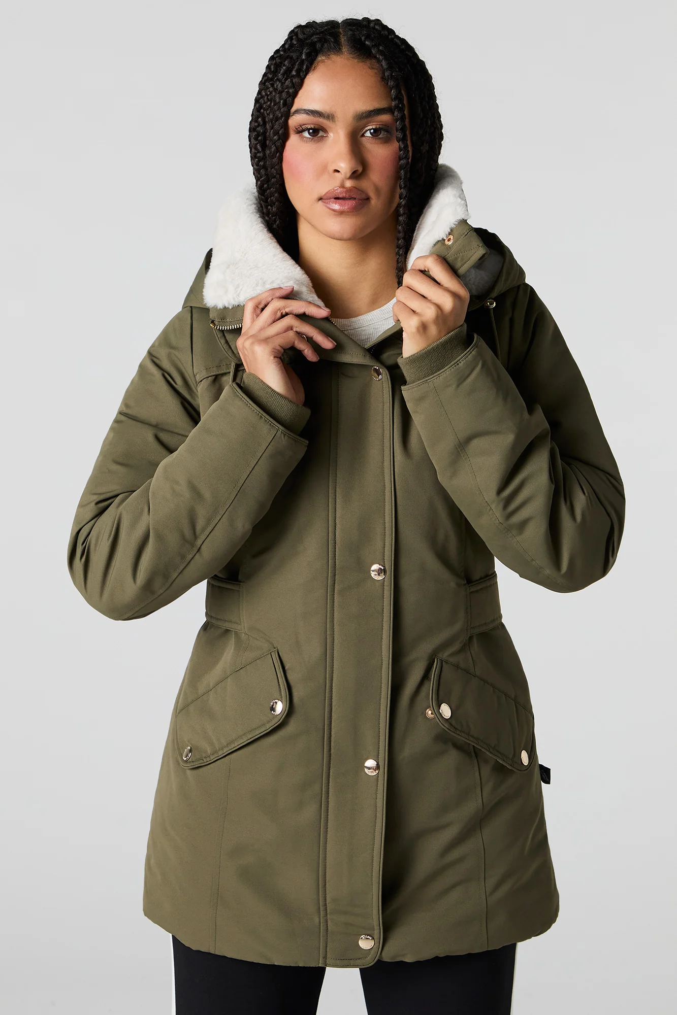 Parka à capuchon doublée de similifourrure - Image 9