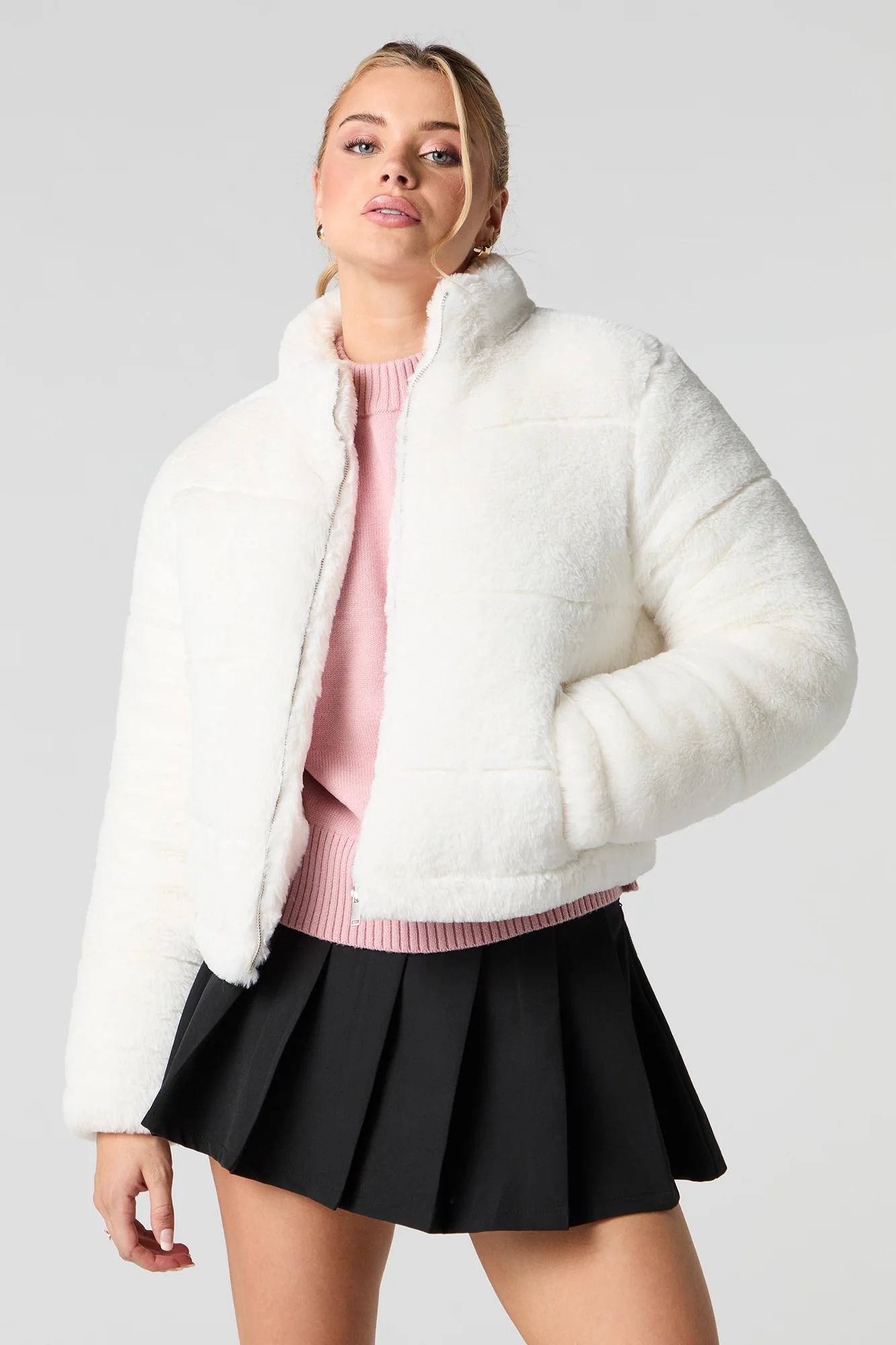 Blouson matelassé en similifourrure - Image 10