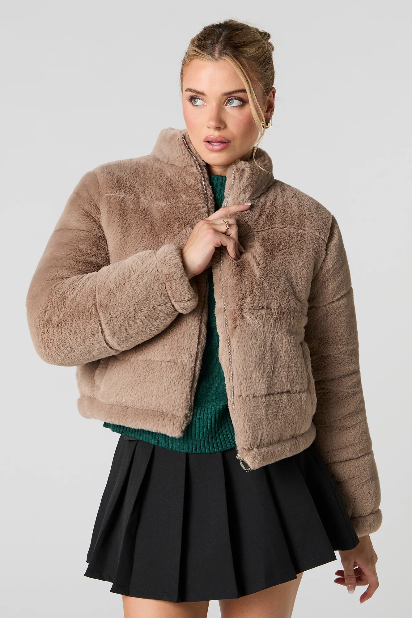 Blouson matelassé en similifourrure - Image 14