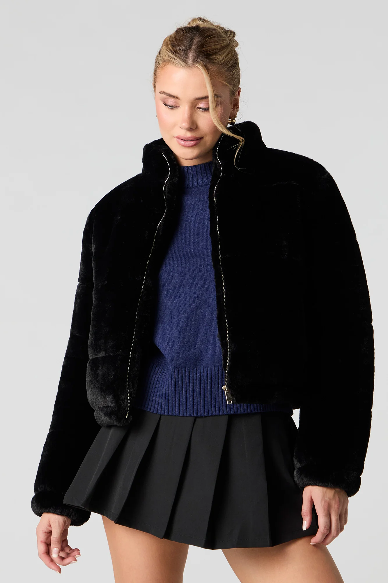 Blouson matelassé en similifourrure - Image 4