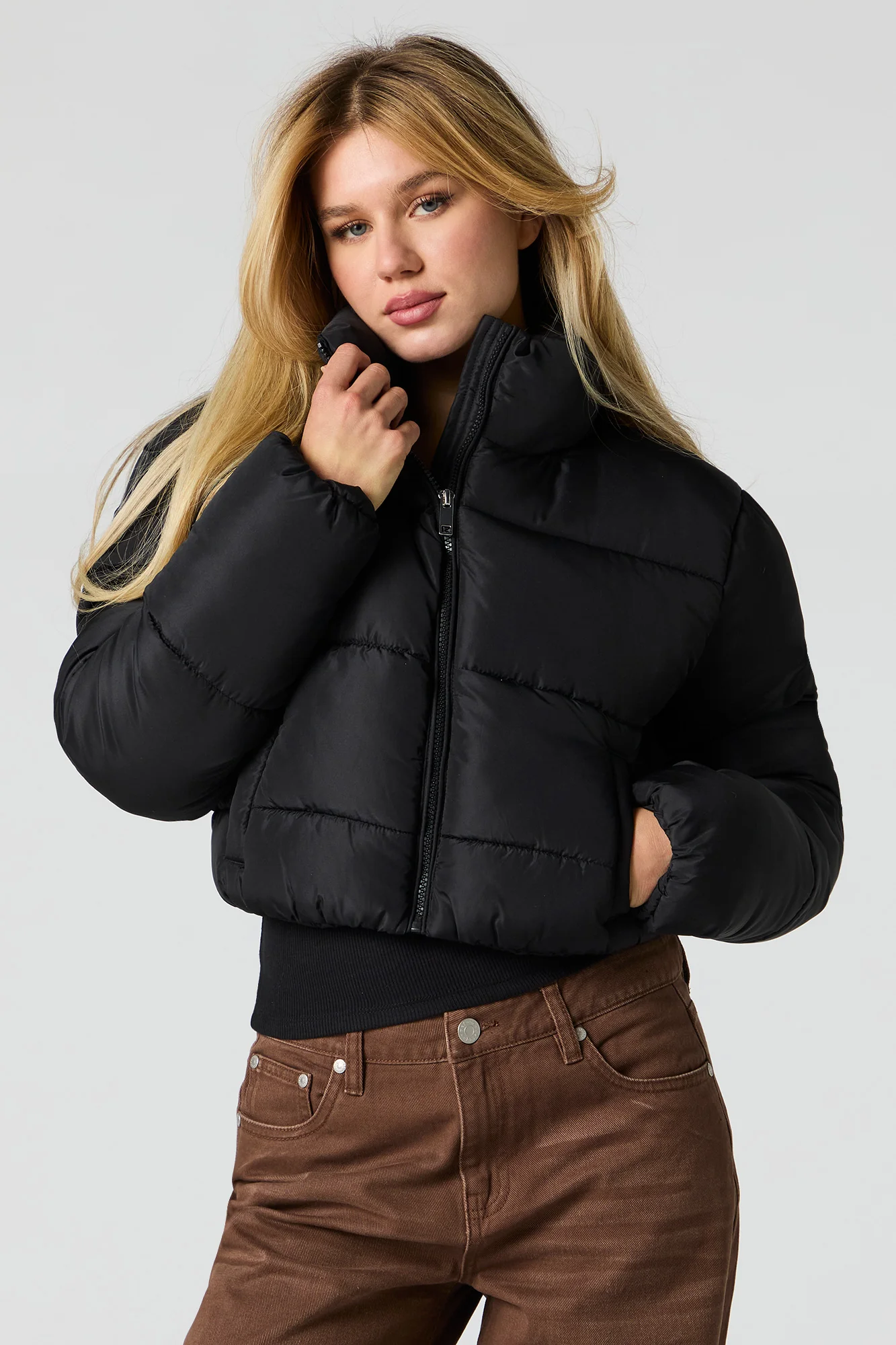 Cropped Puffer Jacket - Image 10