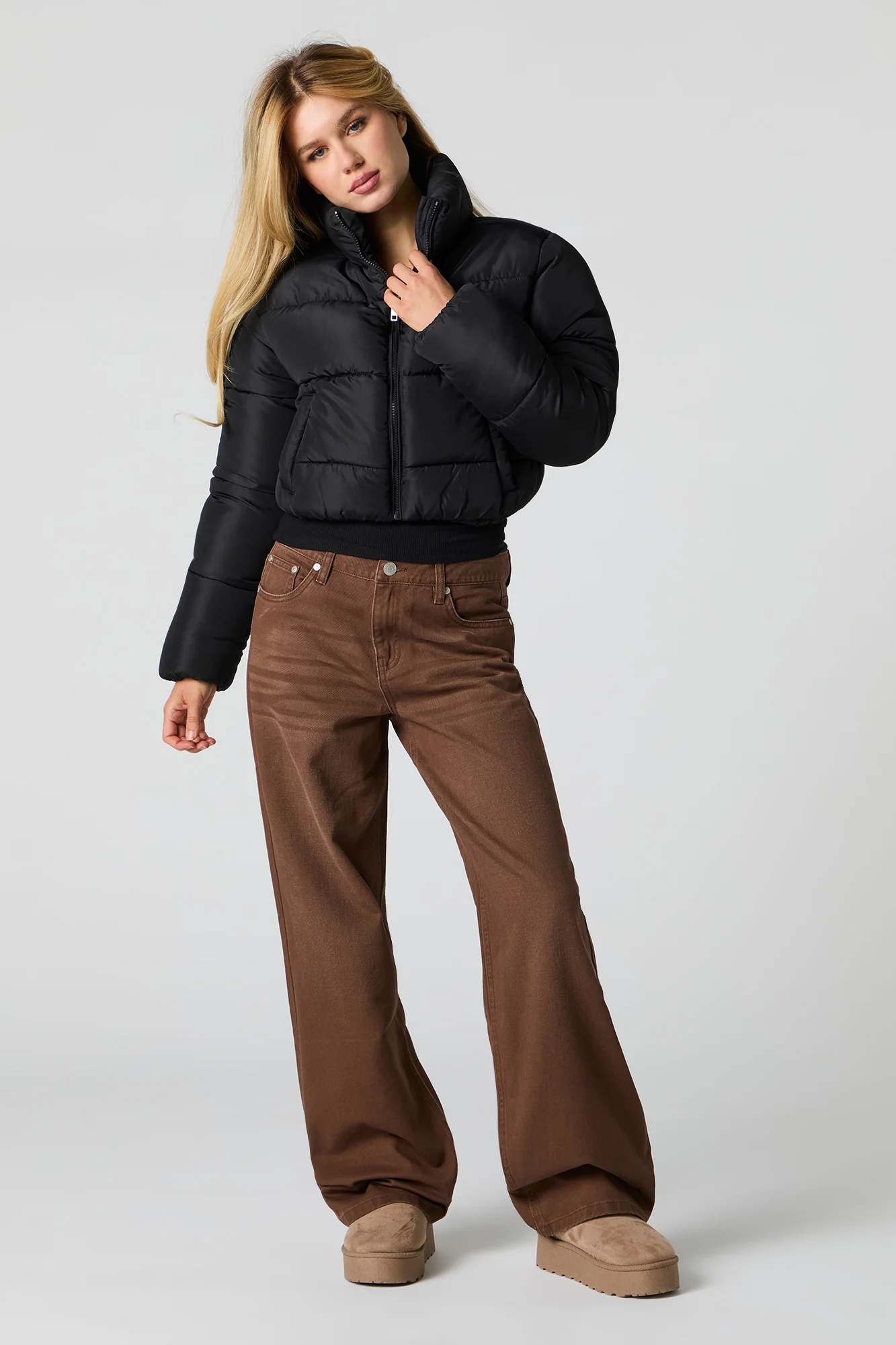 Cropped Puffer Jacket - Image 12