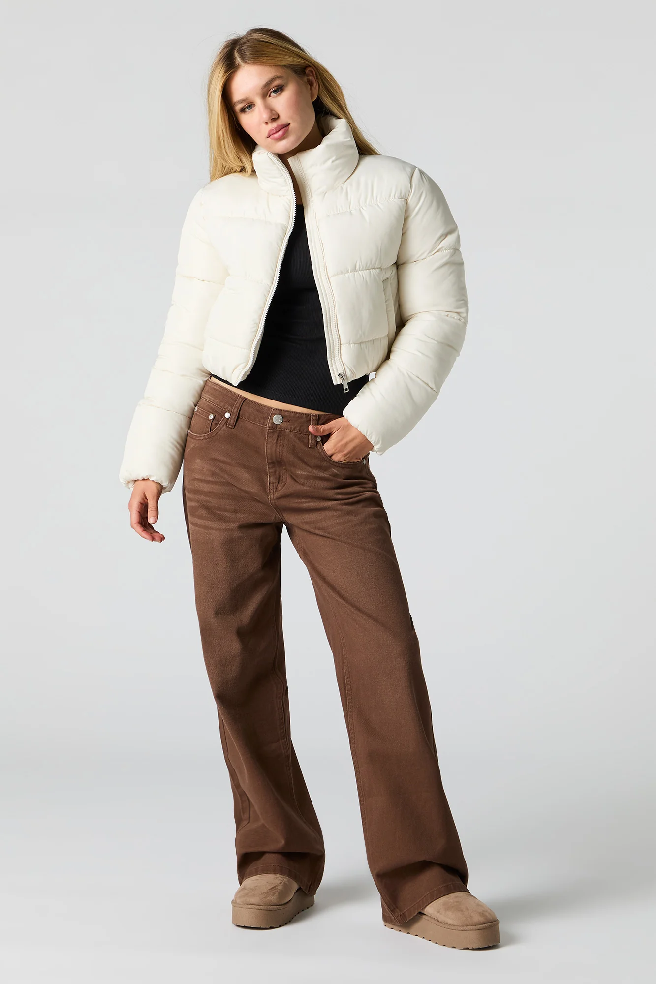 Cropped Puffer Jacket - Image 18