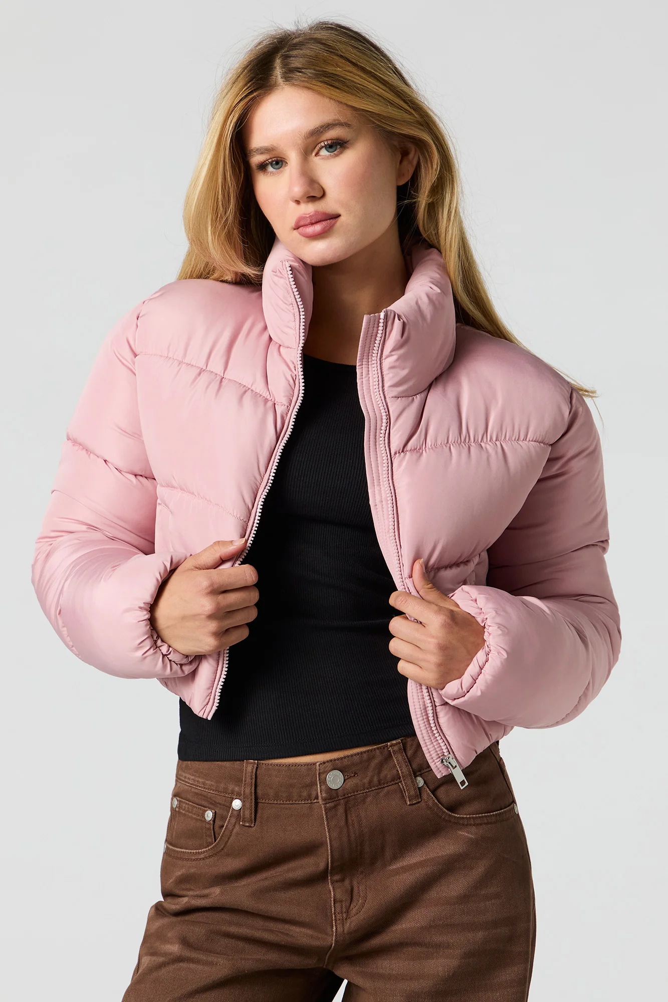 Cropped Puffer Jacket - Image 4