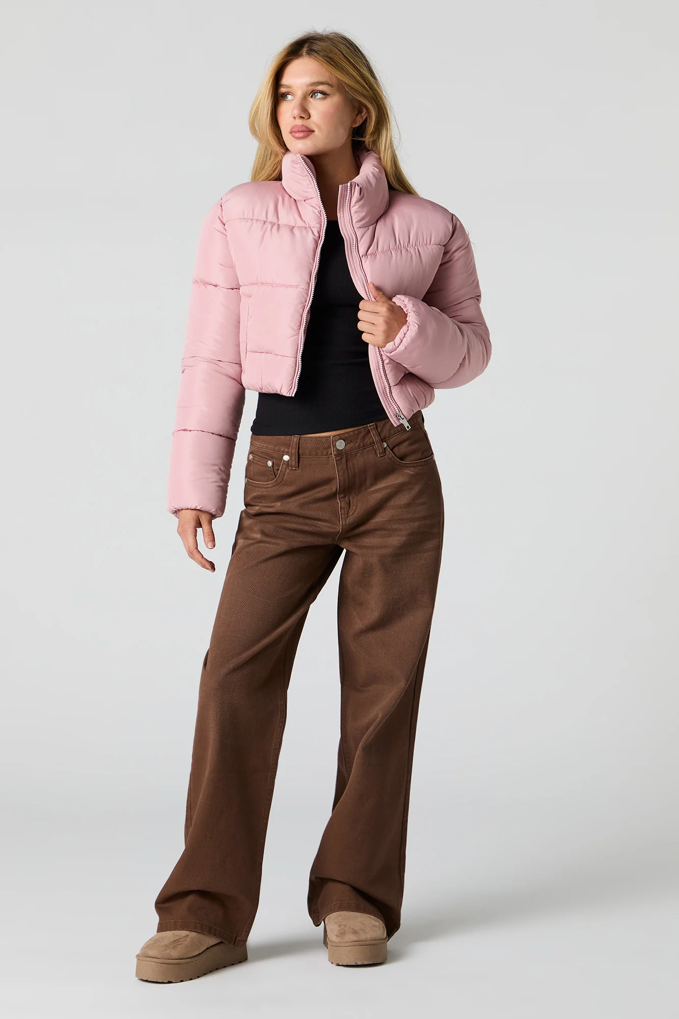 Cropped Puffer Jacket - Image 6