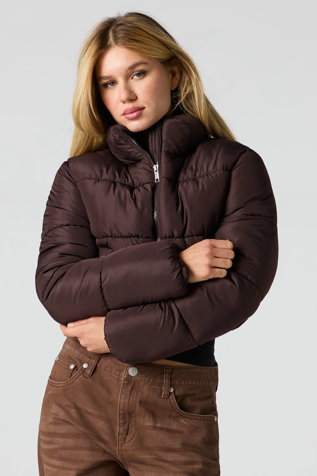 Cropped Puffer Jacket - Image 7