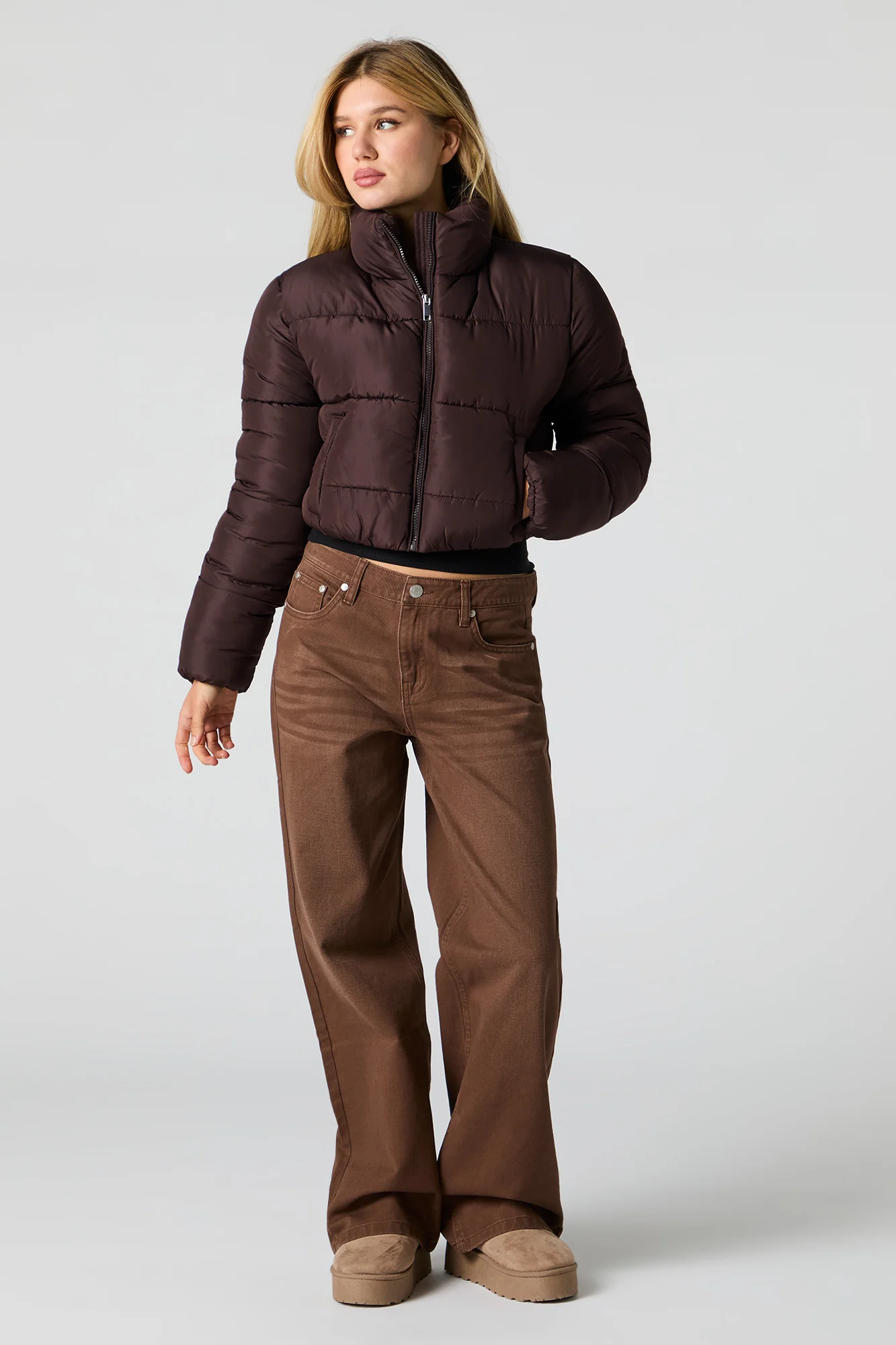 Cropped Puffer Jacket - Image 9