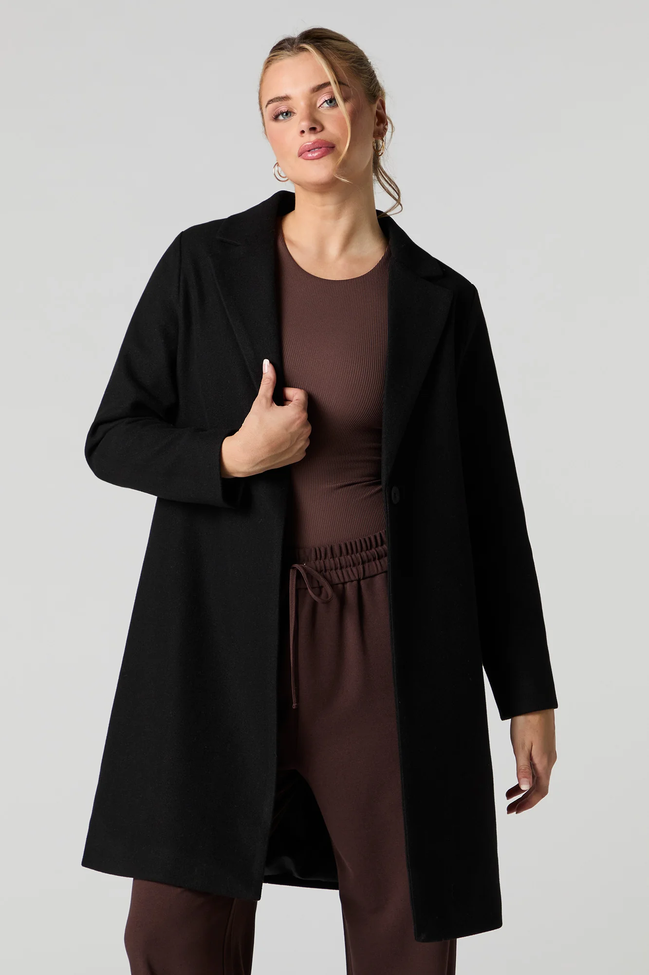 Single Button Wool Coat - Image 11