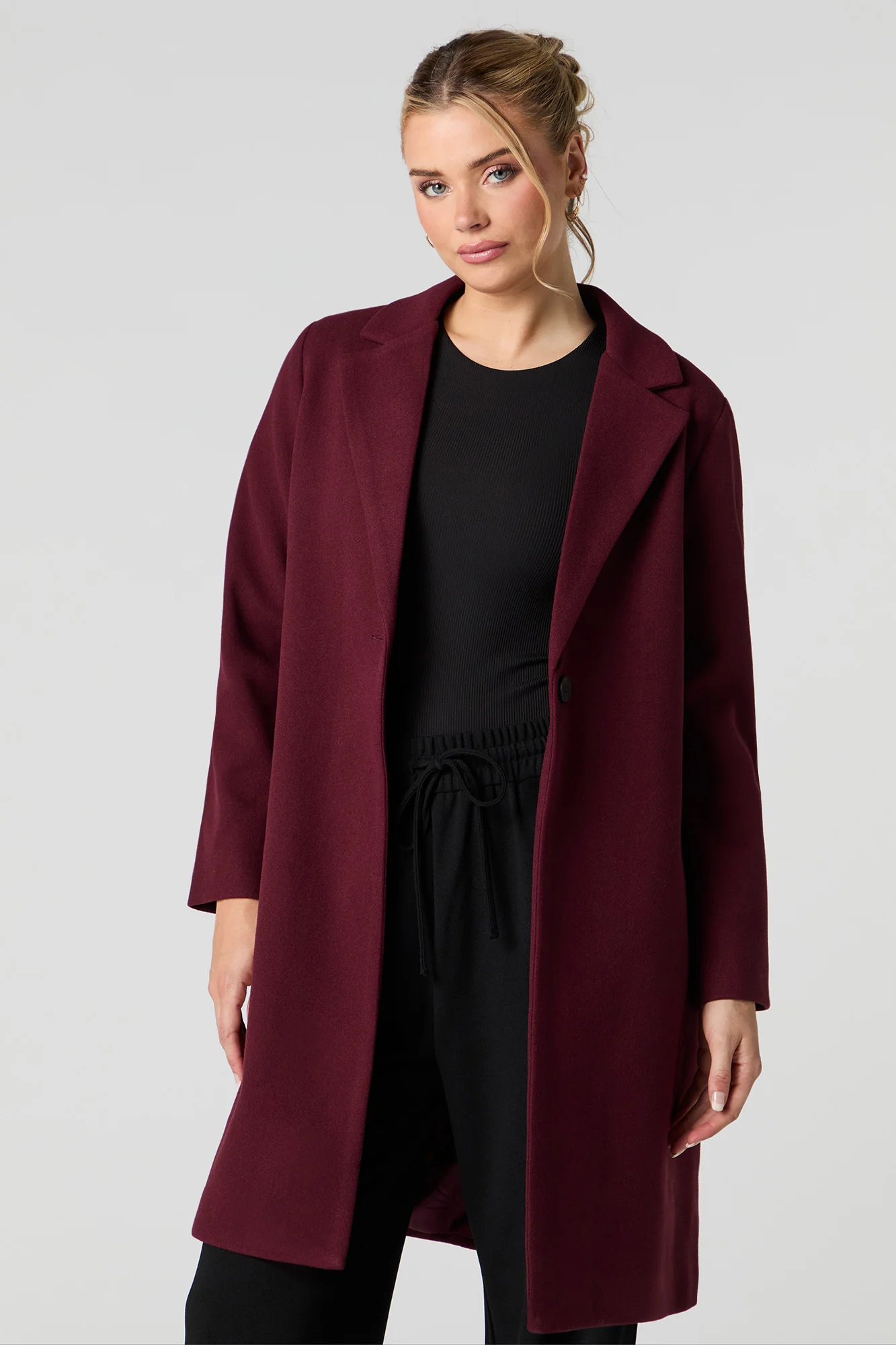 Single Button Wool Coat - Image 14