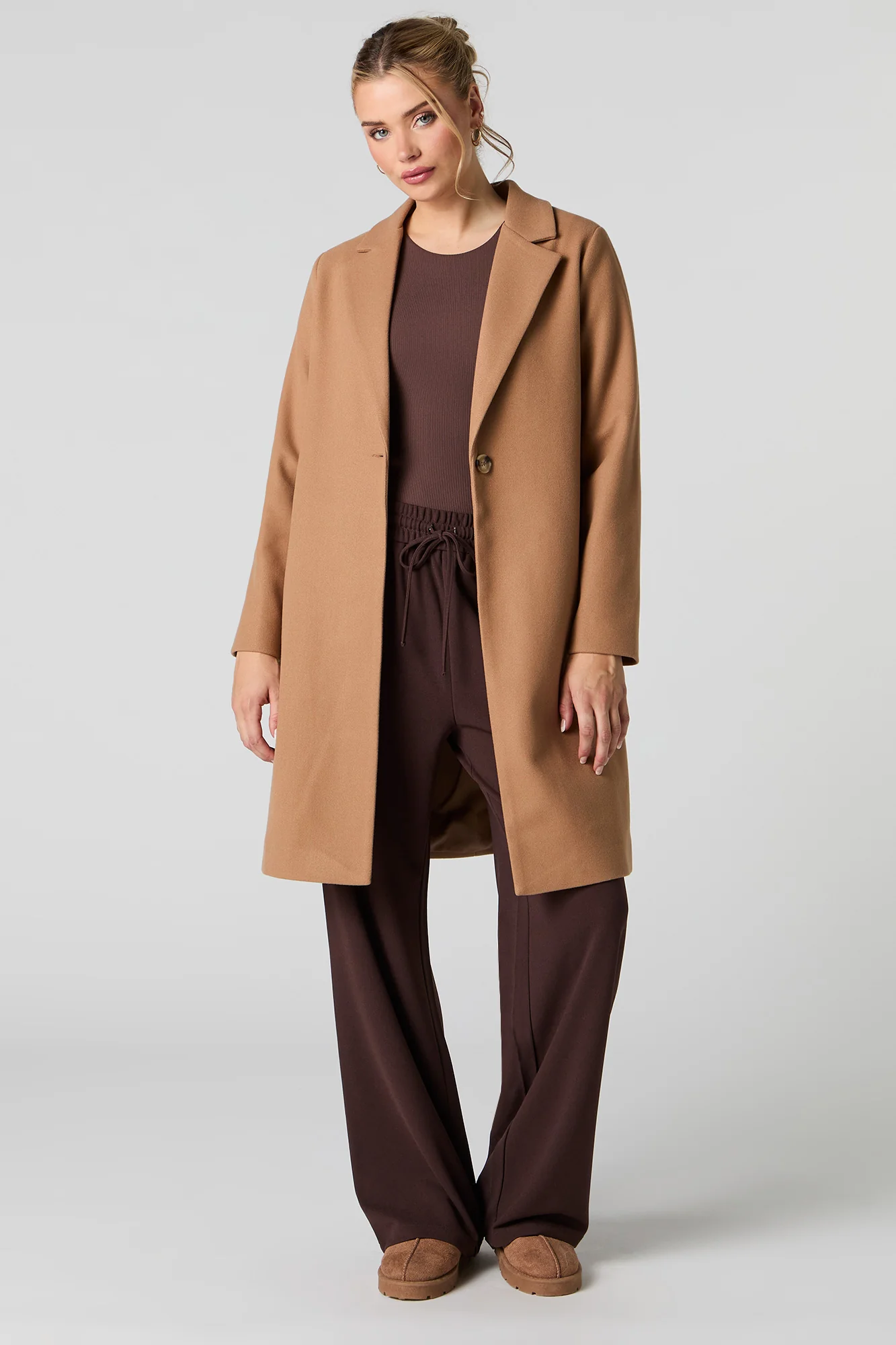 Single Button Wool Coat - Image 3